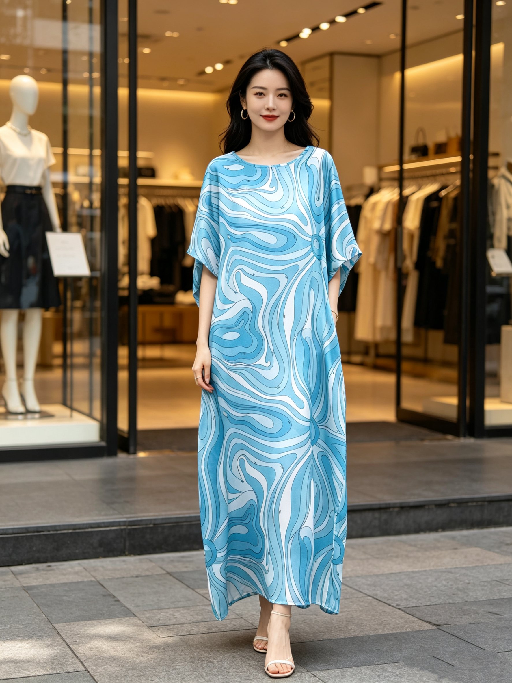 NO:926530,PUC** new multi-color geometric swirl print casual loose long dress with bow tie on the back.SMLXL,,skirts,19860909PUC**新款多色几何漩涡印花后背绑带蝴蝶结休闲宽松长款连衣裙.SMLXL,,skirts,,Women's clothing