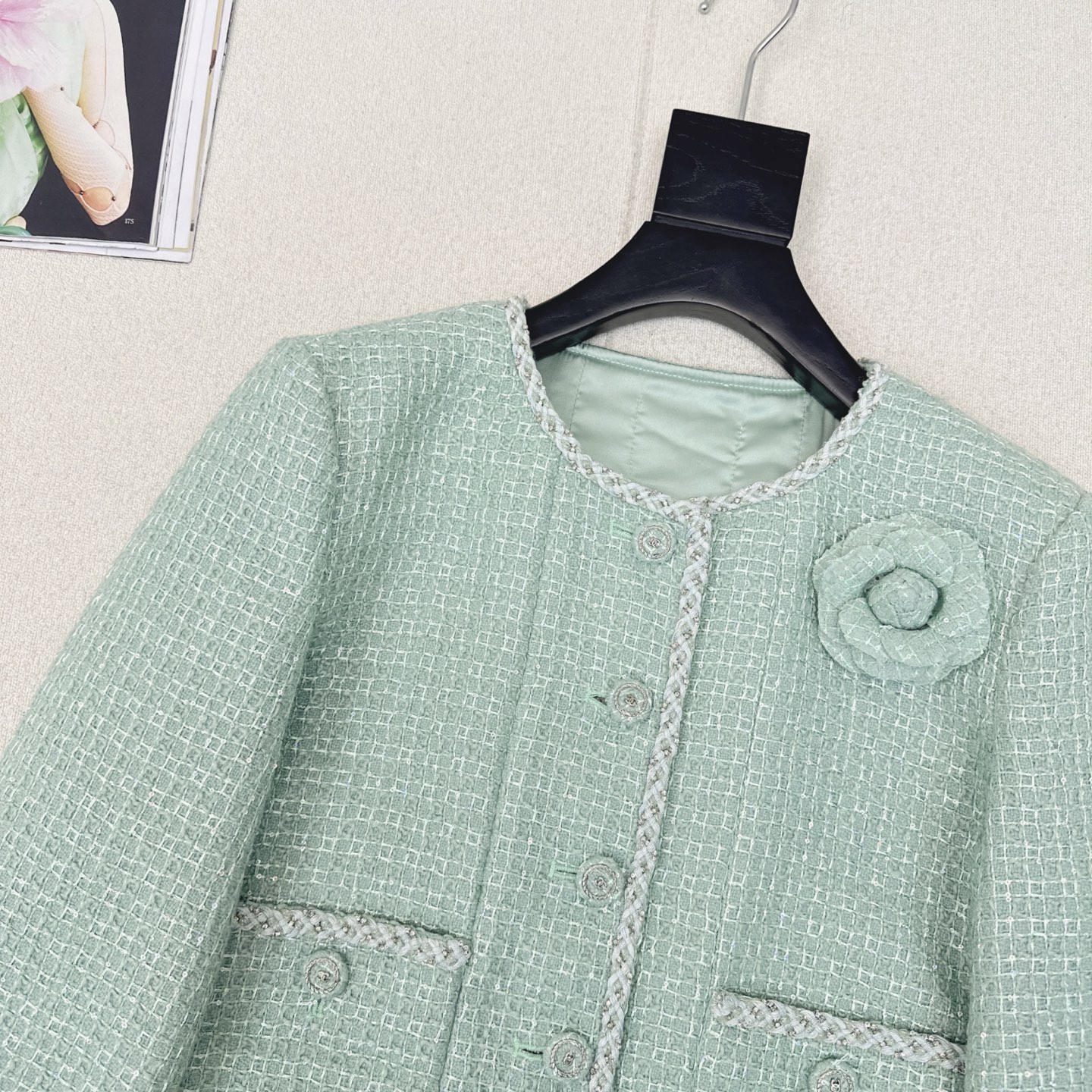 Mint Green Knit Cardigan with Floral Details 4 i1741491719643 485 0 2