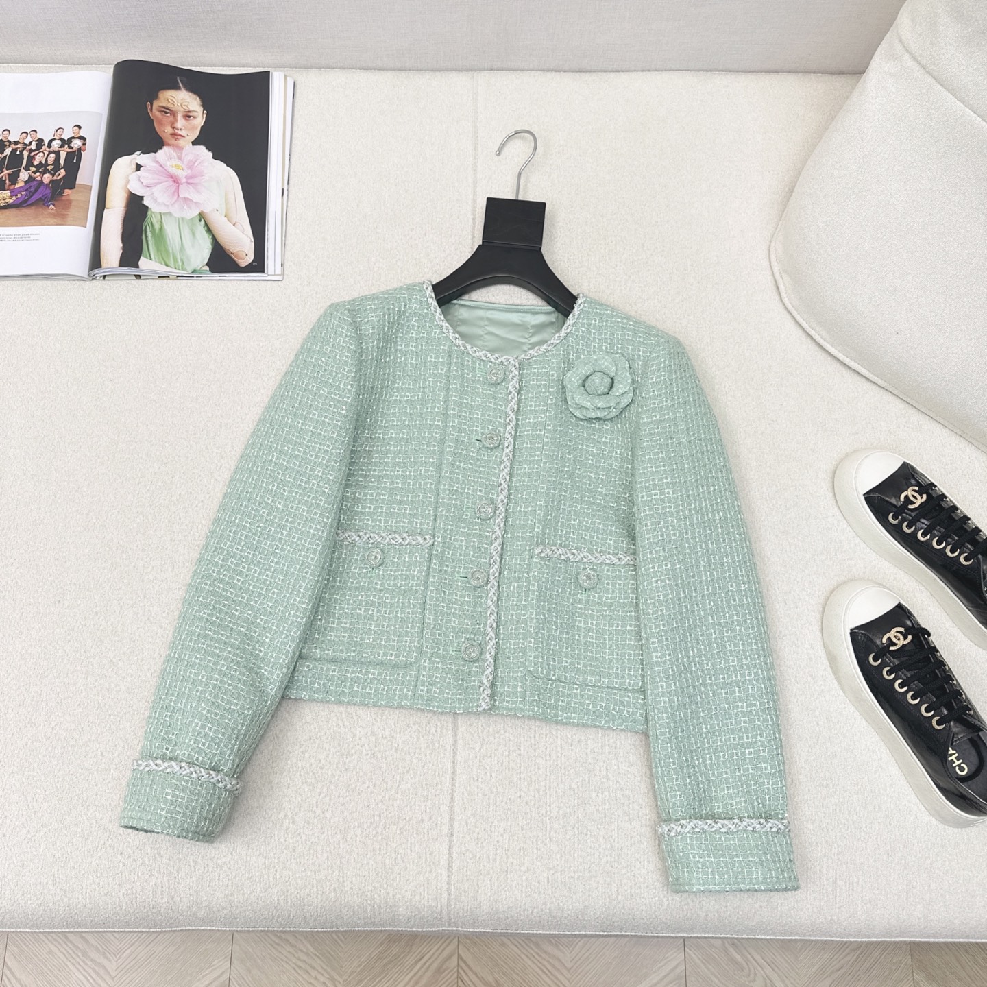 Mint Green Knit Cardigan with Floral Details 2 i1741491719666 4505 0 0
