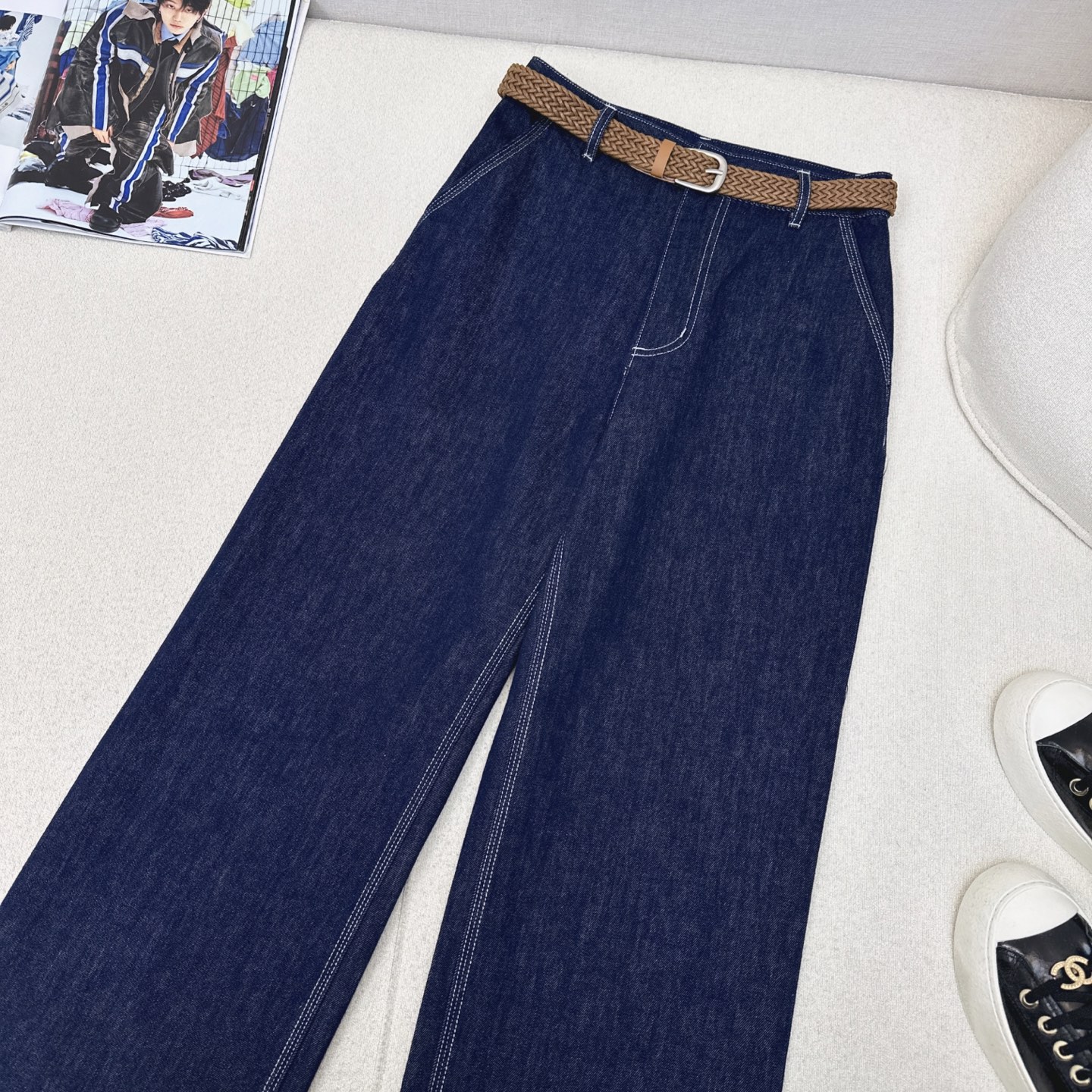 百搭神器 Mm～6 25Ss————春夏最新款腰带装饰牛仔直筒裤 🩵休闲搭配必备款 夏天搭配T恤小能手 