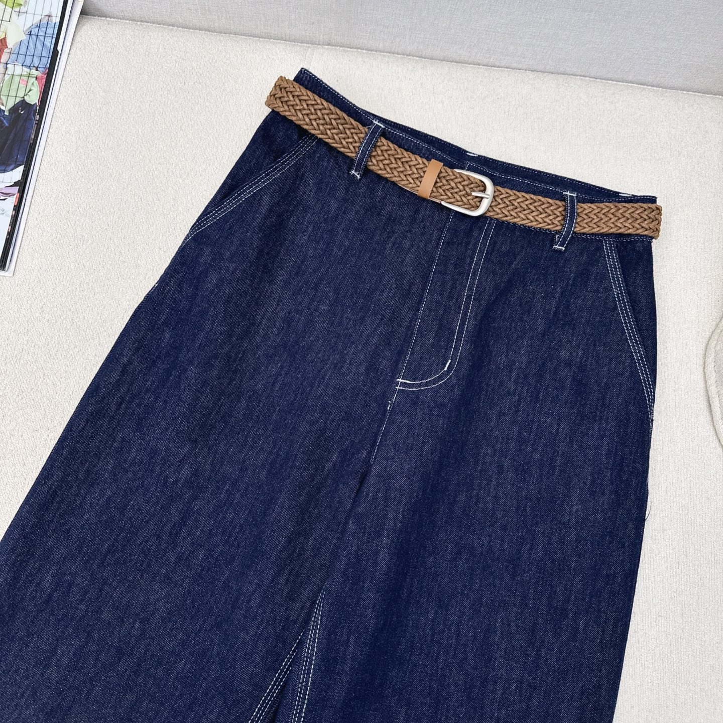 百搭神器 Mm～6 25Ss————春夏最新款腰带装饰牛仔直筒裤 🩵休闲搭配必备款 夏天搭配T恤小能手 