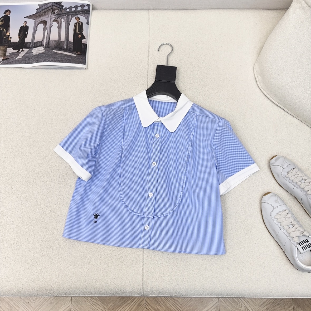 Bee Embroidered Cropped Shirt - Fresh and Stylish Spring/Summer Top 7 i1745901320471 2725 0 4