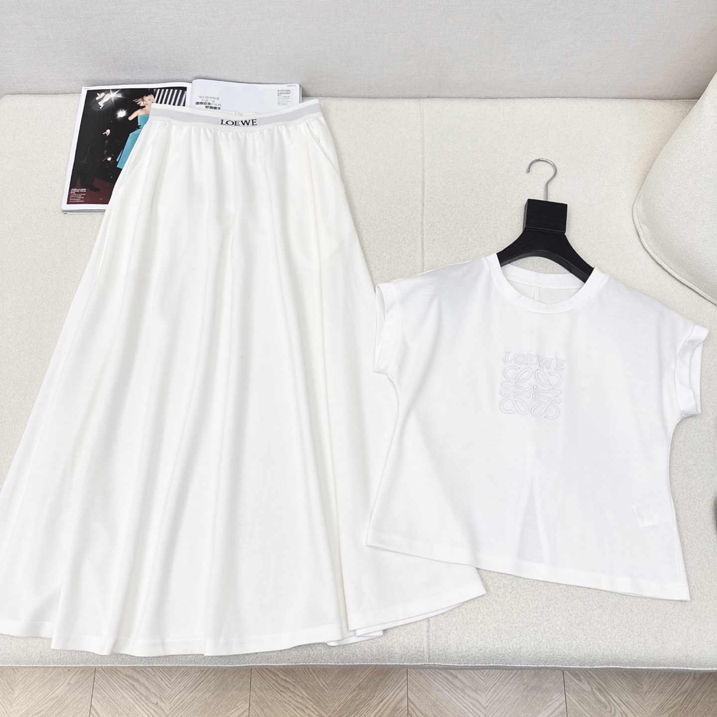 Loe 25SS Casual Two-Piece Outfit: Round Neck Top & Elastic Waist Skirt 4 i1745992420974 604 0 2