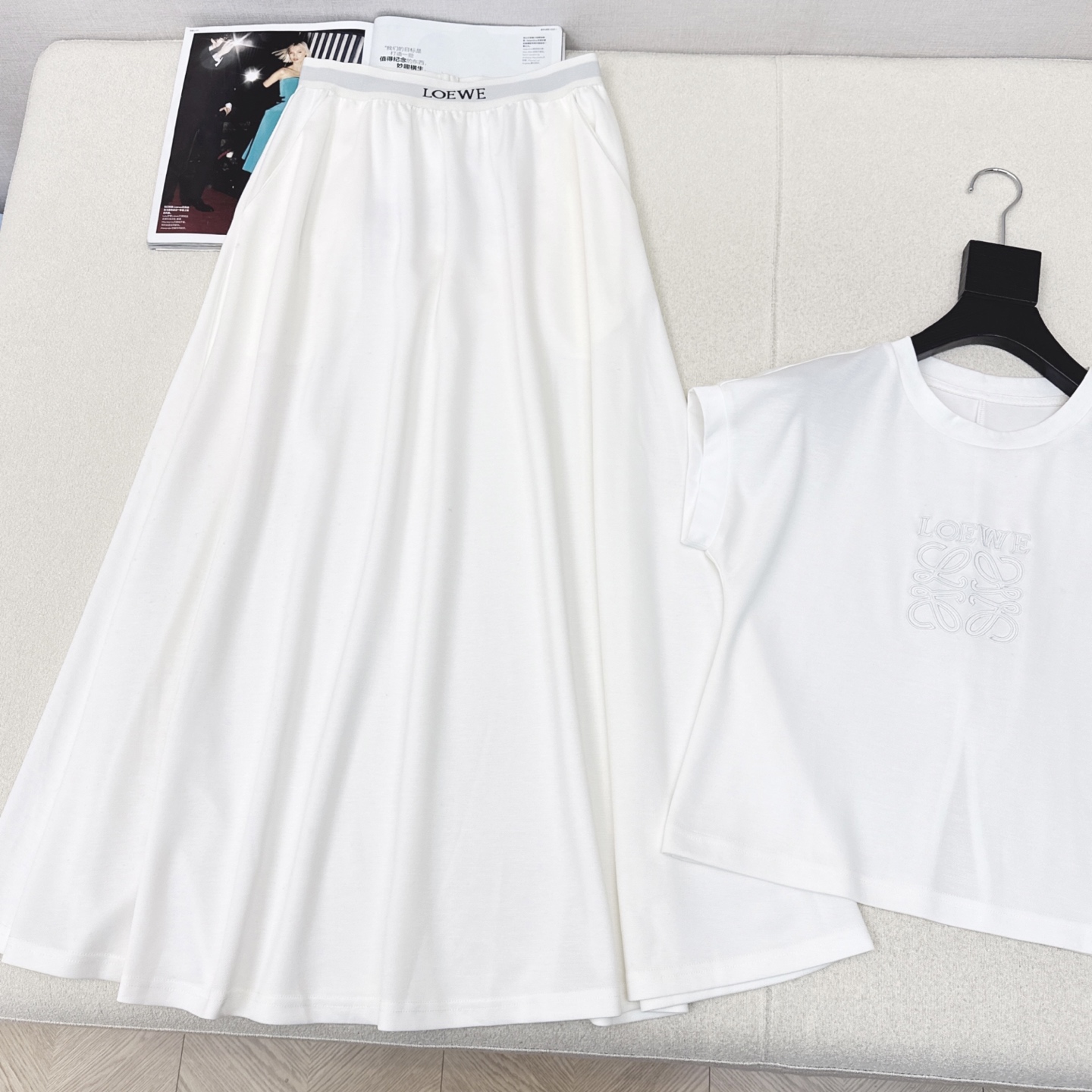 Loe 25SS Casual Two-Piece Outfit: Round Neck Top & Elastic Waist Skirt 8 i1745992420989 4880 0 6