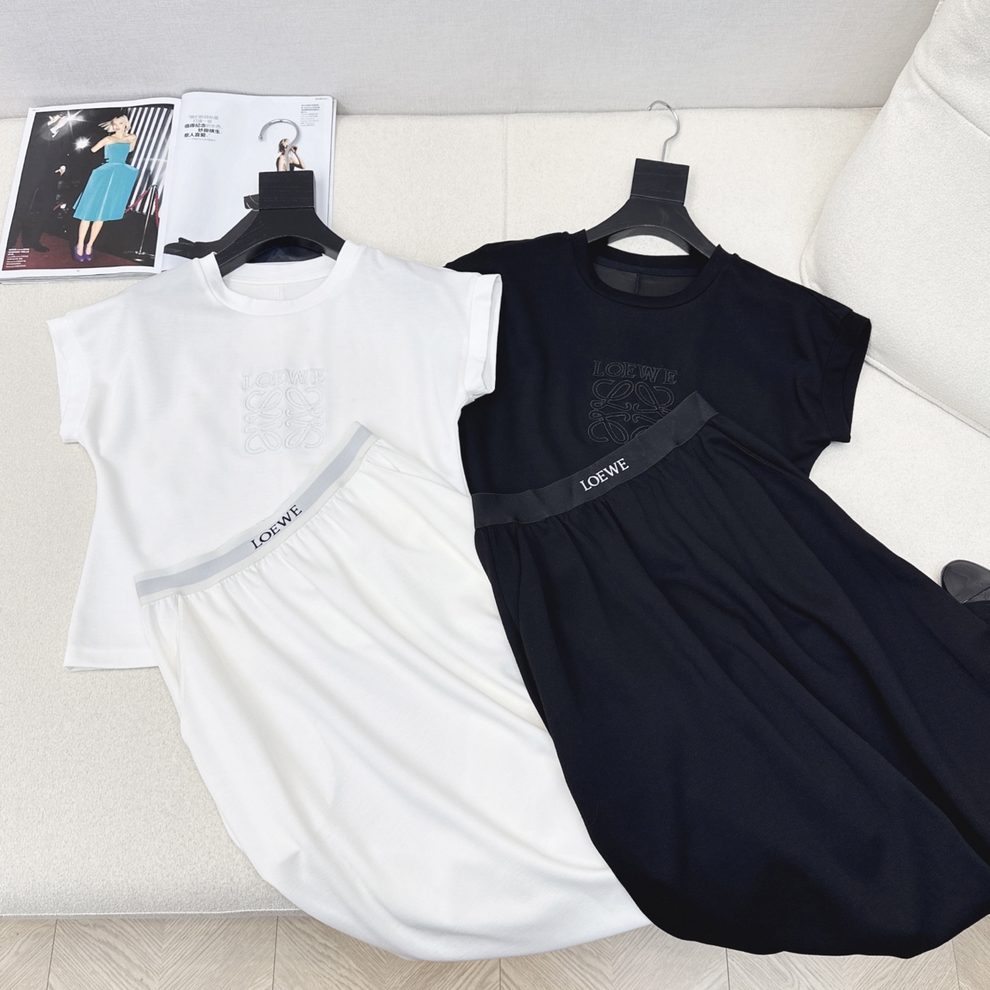 Loe 25SS Casual Two-Piece Outfit: Round Neck Top & Elastic Waist Skirt 2 i1745992422360 5728 0 0