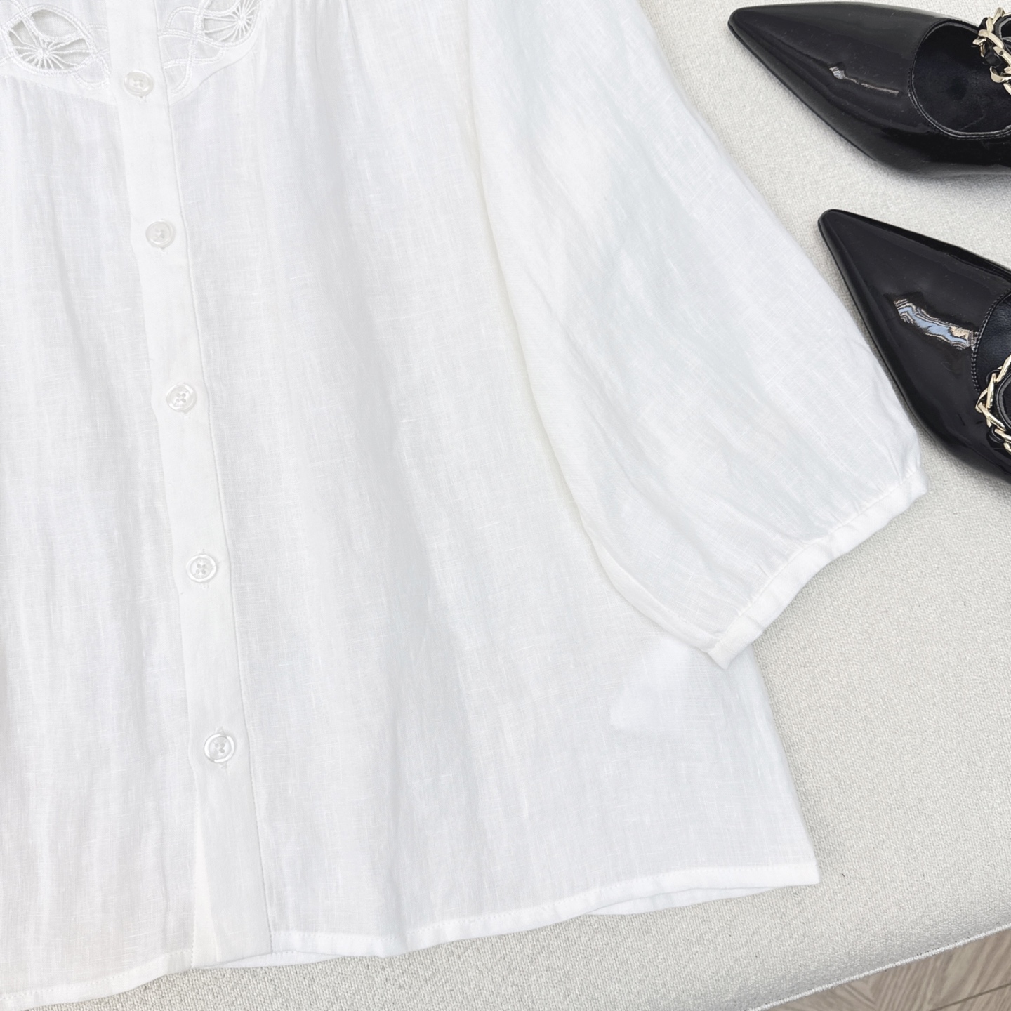 特价🉐️❗️现货齐码❗️不退不换❗️独家款～Ch～E 25Ss————春夏最新款南法度假风套装🤍七分袖棉