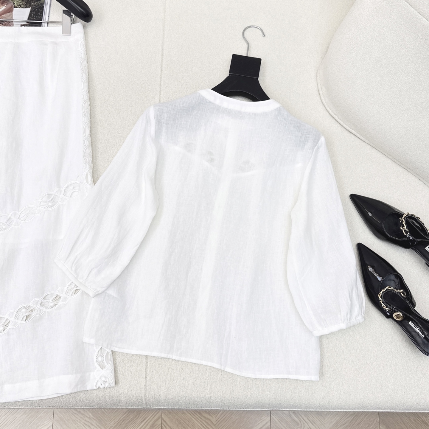 特价🉐️❗️现货齐码❗️不退不换❗️独家款～Ch～E 25Ss————春夏最新款南法度假风套装🤍七分袖棉