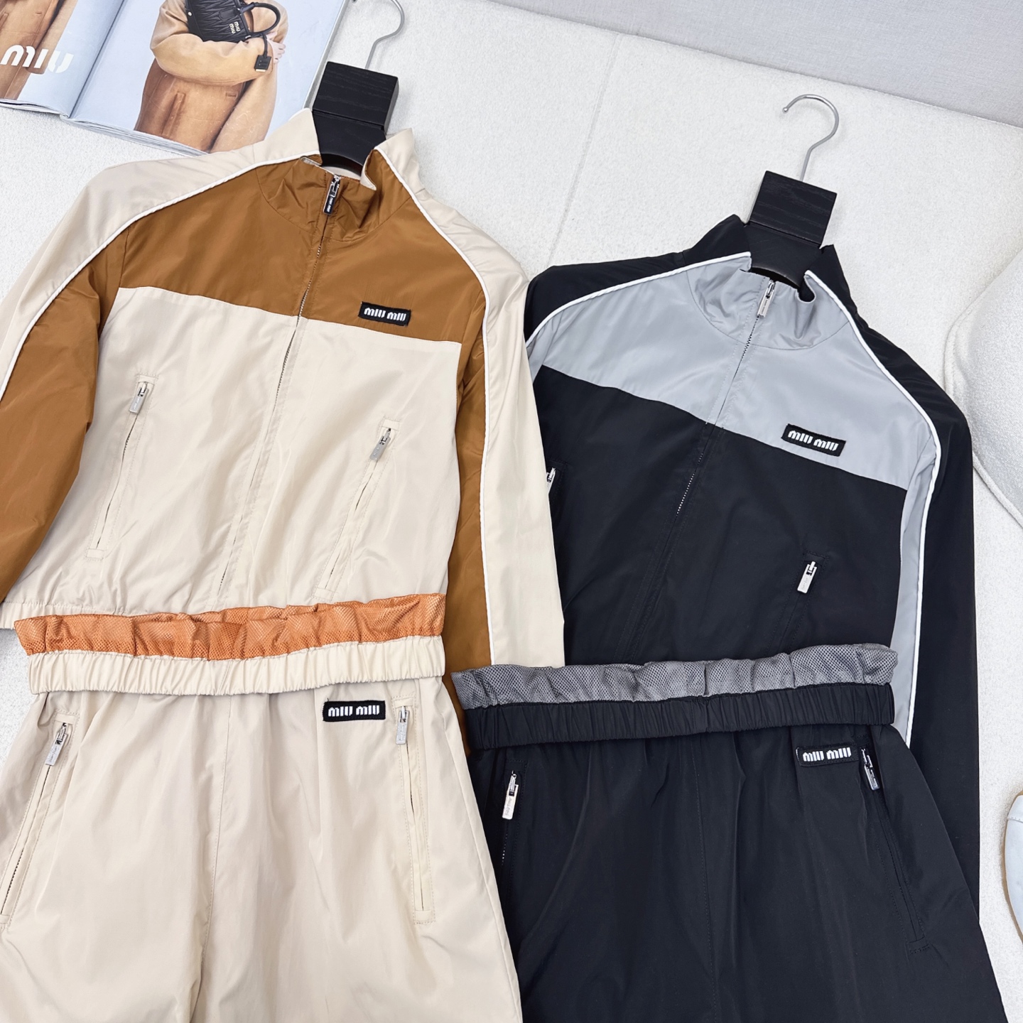Miu Miu Inspired Windbreaker Set: Sporty Chic, Two-Piece Outfit 3 i1746675643710 902 0 1