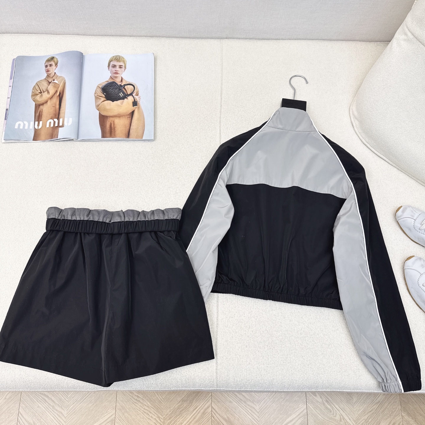 Miu Miu Inspired Windbreaker Set: Sporty Chic, Two-Piece Outfit 7 i1746675645324 5958 0 5