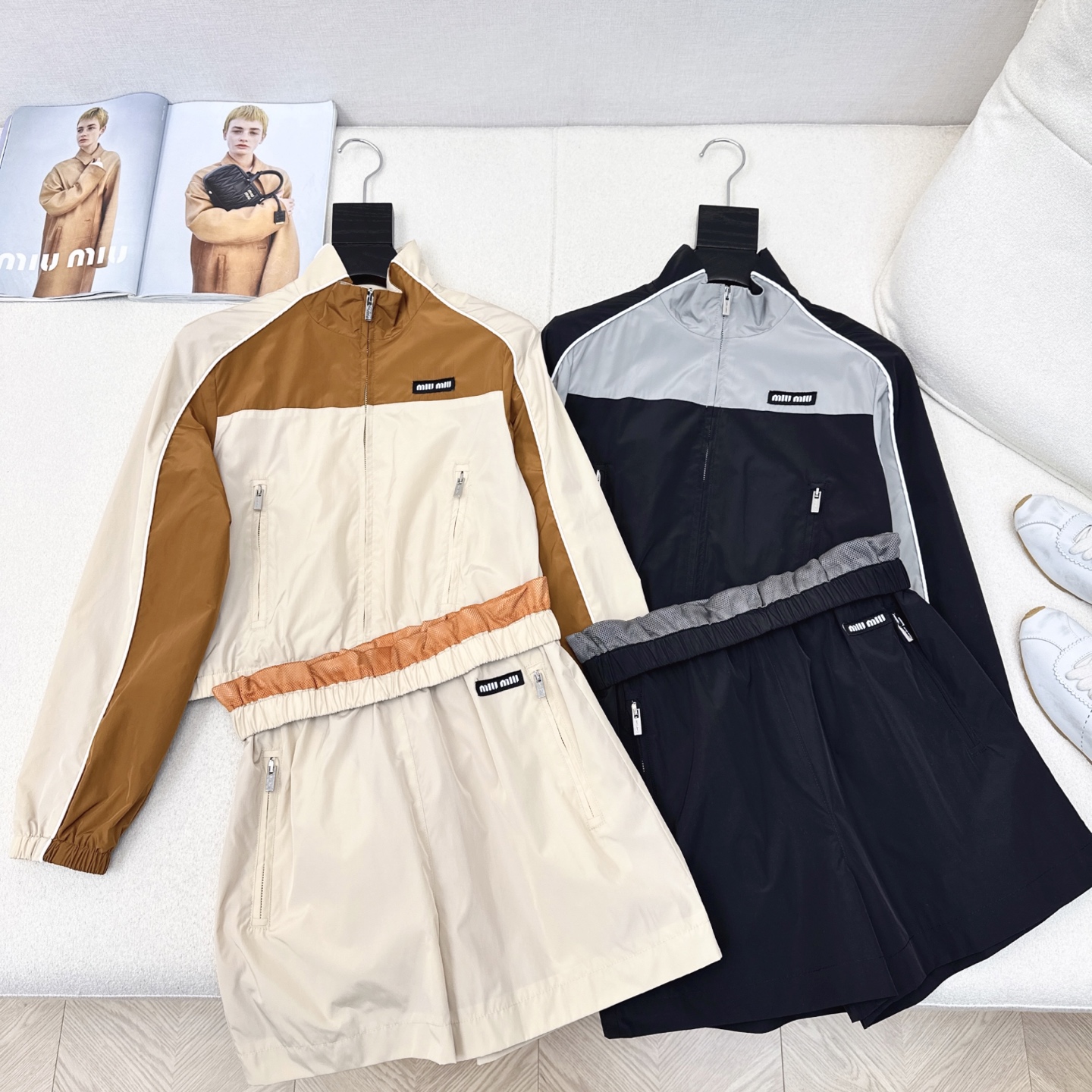 Miu Miu Inspired Windbreaker Set: Sporty Chic, Two-Piece Outfit 2 i1746675645335 4715 0 0