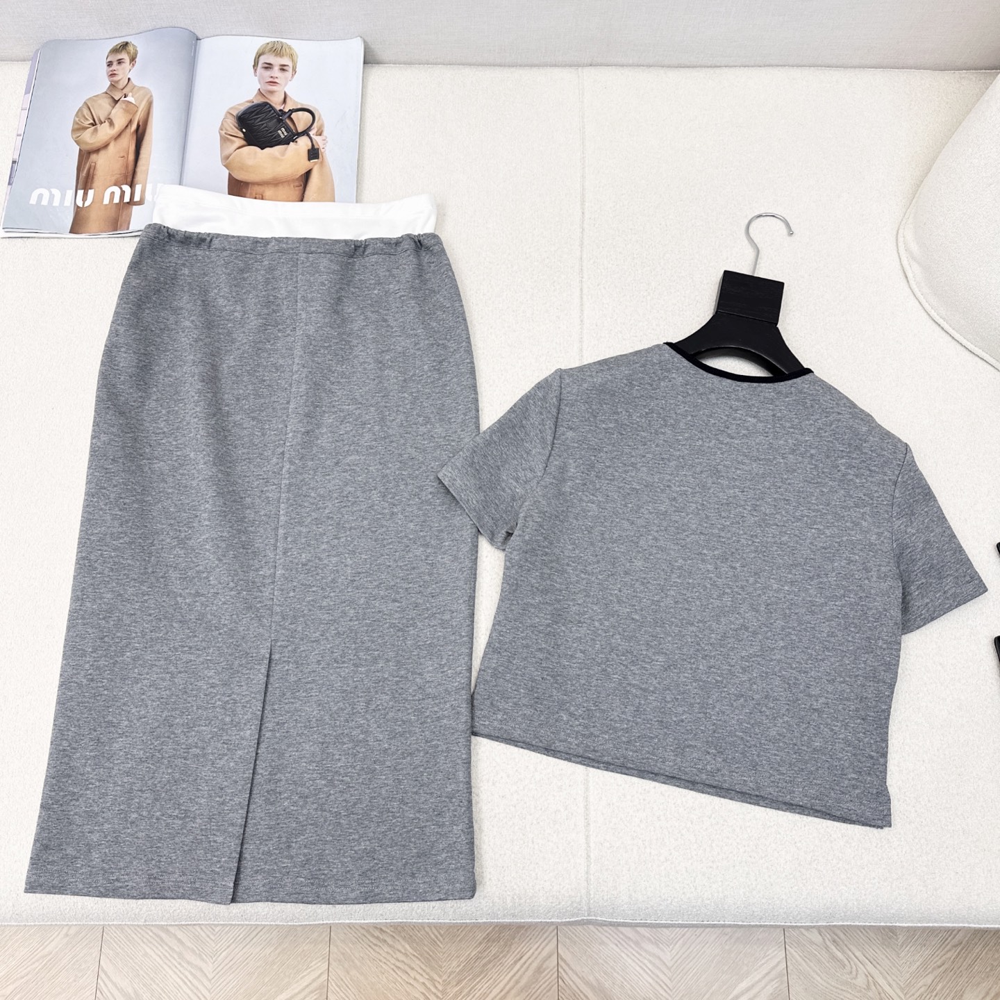 Miu Miu Inspired Two-Piece Set: Short Tee & Midi Skirt - Spring/Summer Collection 9 i1746675900745 7067 0 7