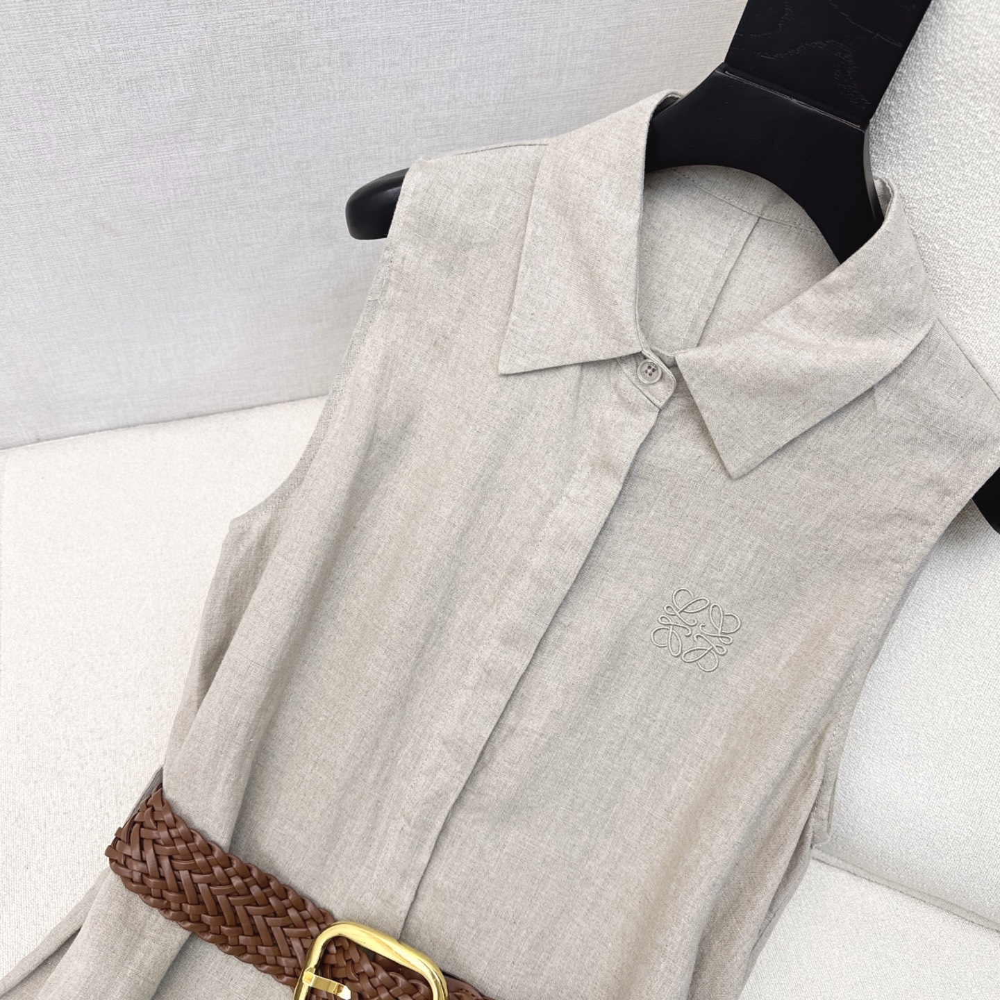 Linen Sleeveless Maxi Dress with Woven Belt, Bohemian Style, Women's Summer Dress 6 i1746848683590 7860 0 4