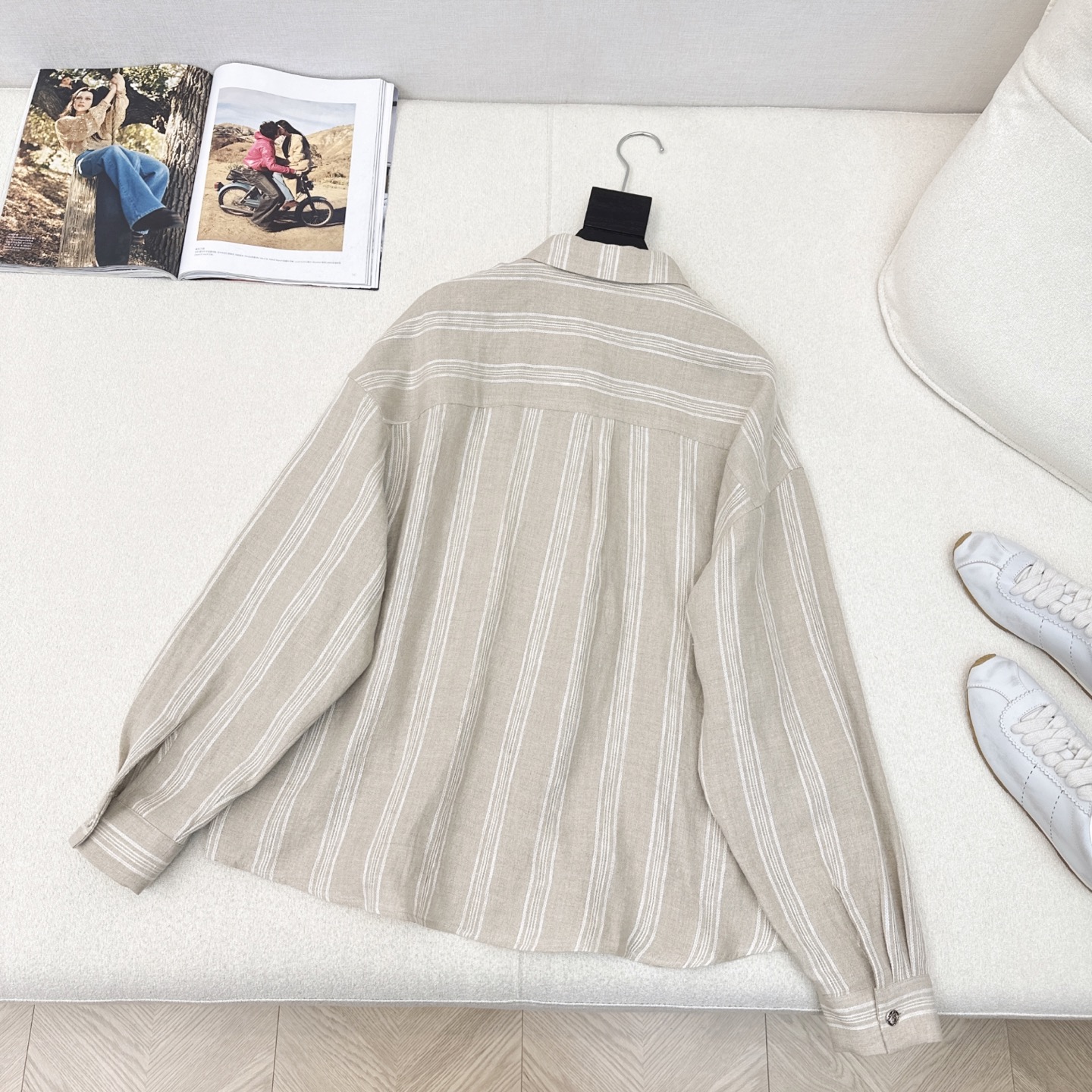Striped Linen Shirt - Loose Fit, Embroidered Detail, and Sun Protection 9 i1746848811412 6576 0 7