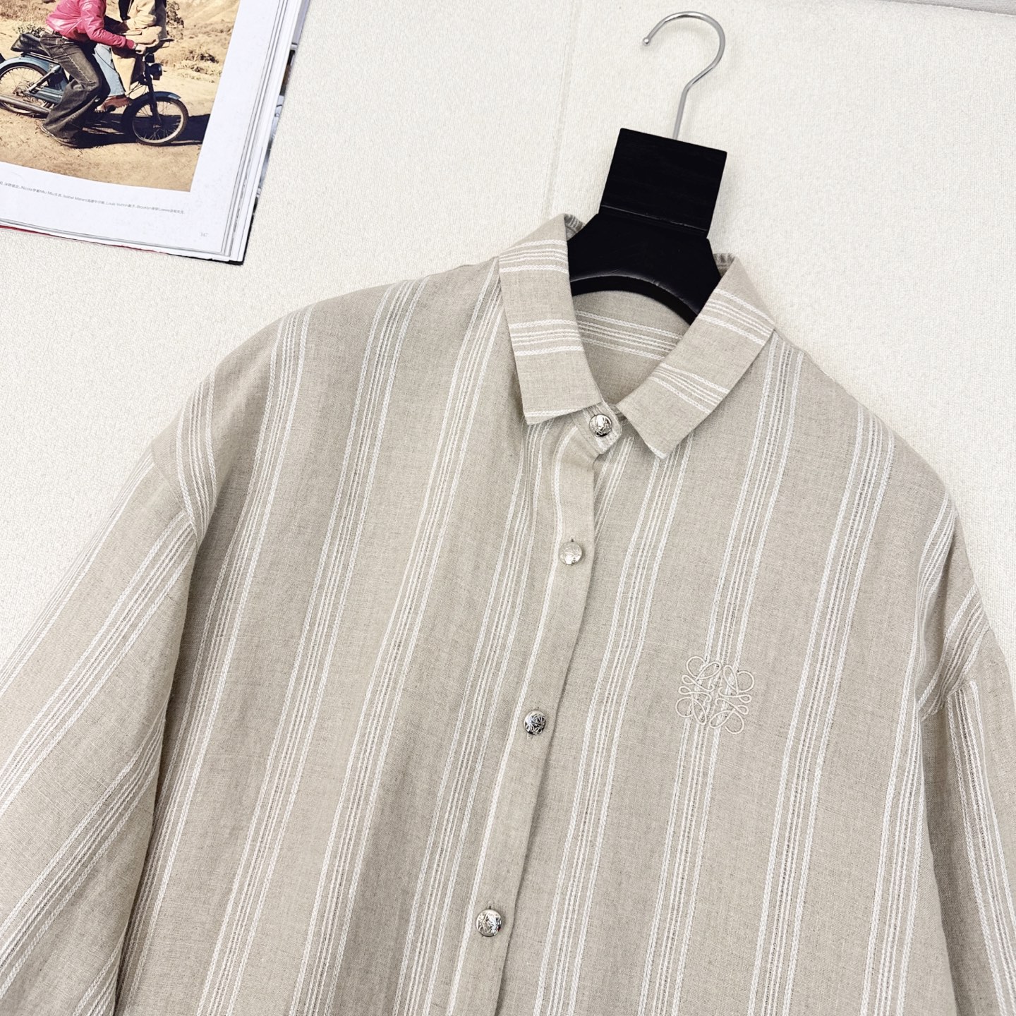 Striped Linen Shirt - Loose Fit, Embroidered Detail, and Sun Protection 4 i1746848811412 7302 0 2