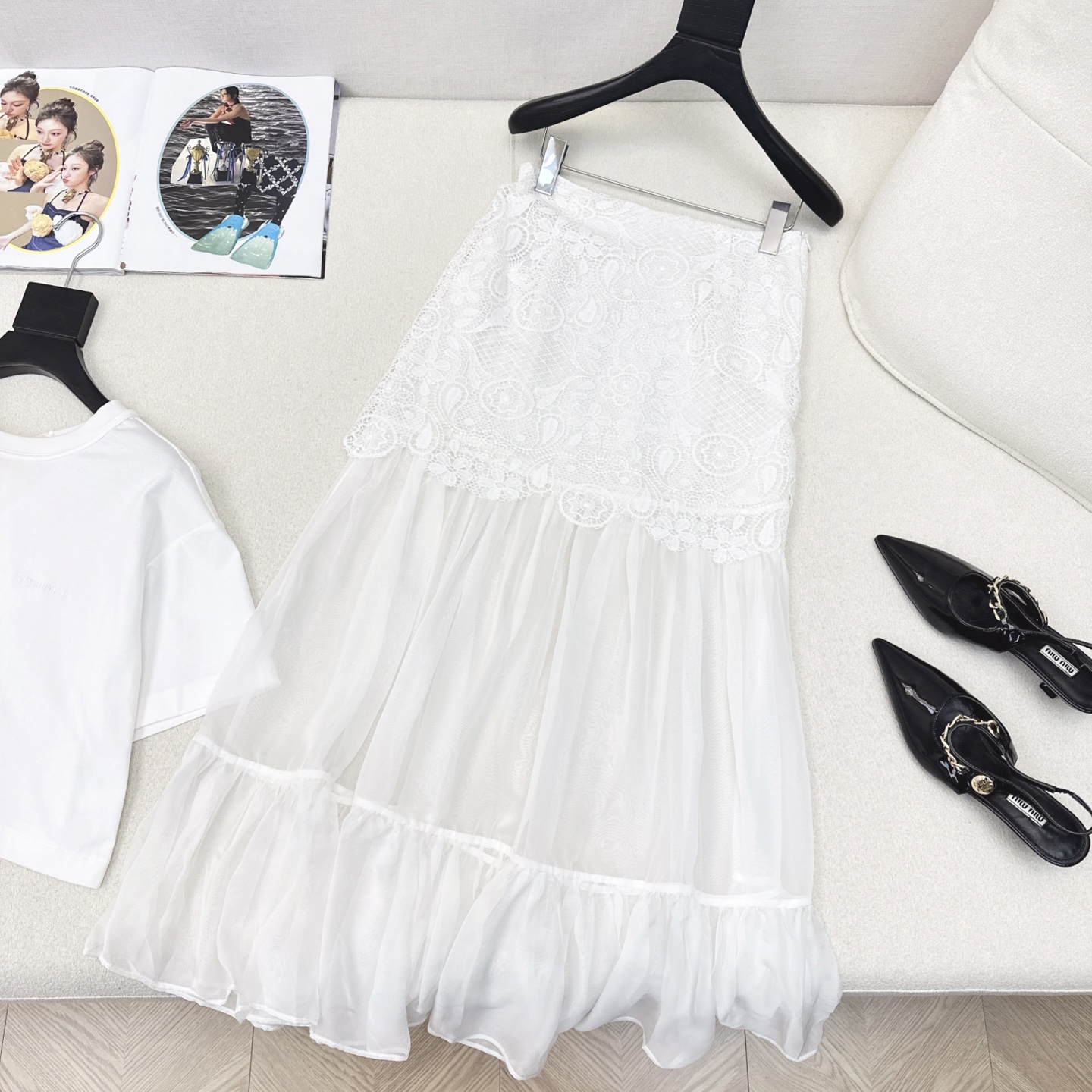 “Stylish Parisian Summer Suit: Miu 25Ss Female Collection with Water Solucose Lace” - 图片 8