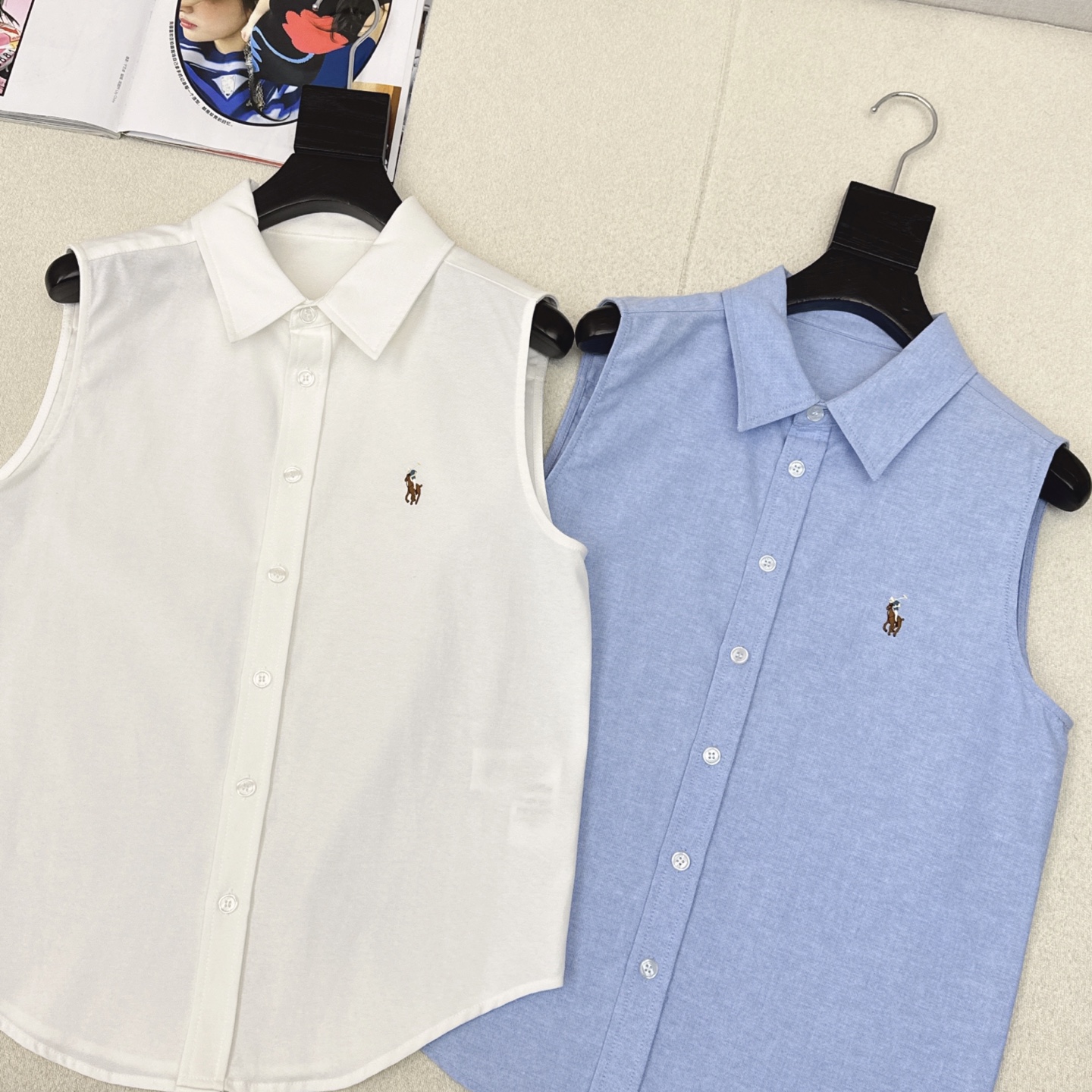 “RL 25Ss: First-Class Female Suit with Pony Emblem Embroidery and Cotton Oxford Fabric” - 图片 3