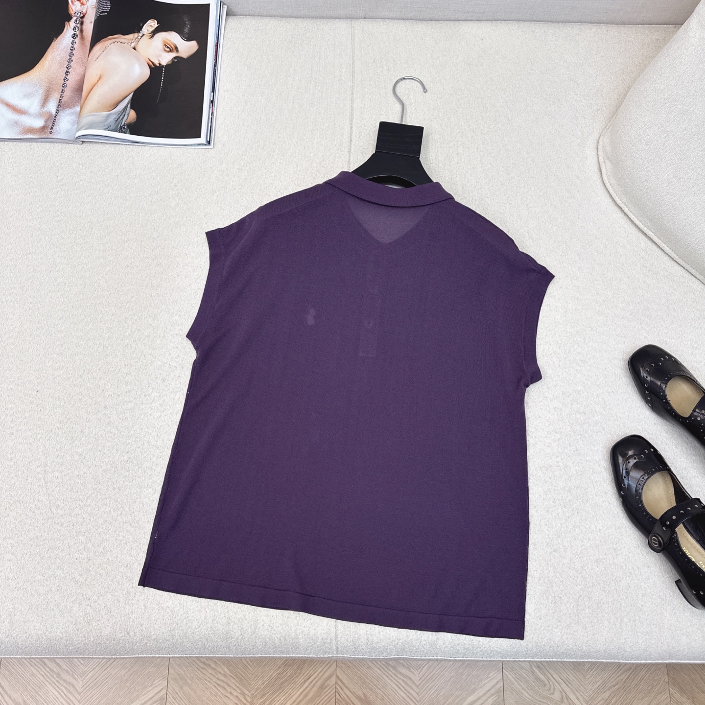 Relaxed Fit Knit Polo Shirt with Embroidered Logo, Casual Chic Spring Top 10 i1748404618039 637 0 8