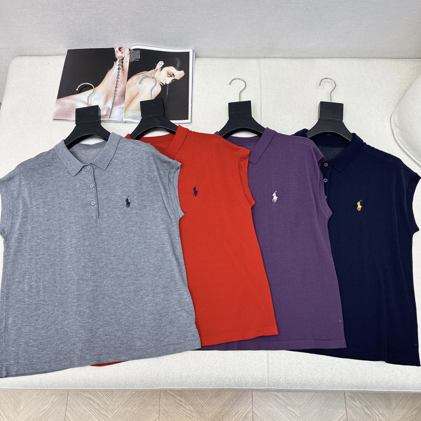 Relaxed Fit Knit Polo Shirt with Embroidered Logo, Casual Chic Spring Top 2 i1748404618156 8158 0 0