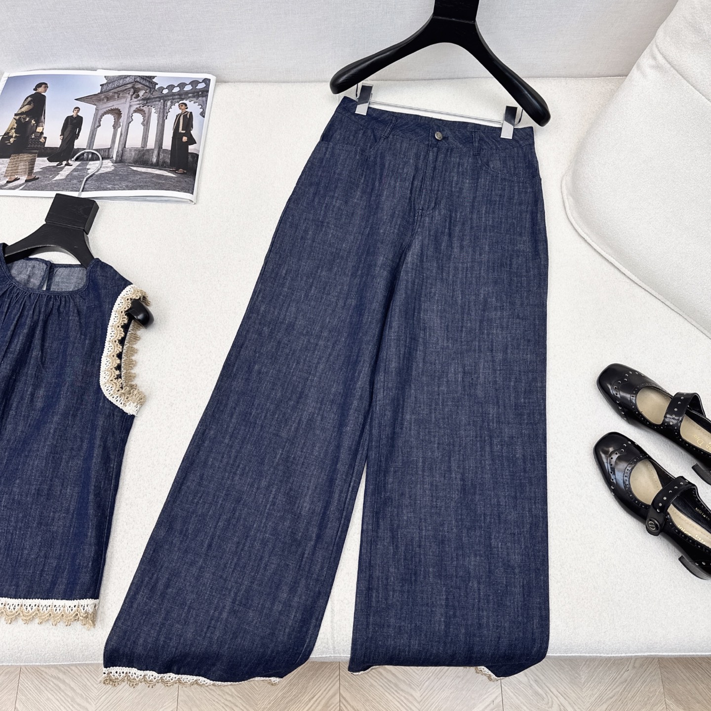 特价🉐️❗️现货齐码❗️不退不换❗️独家首发 LP Ss———春夏最新款度假南法风牛仔套装🩵无袖背心+直