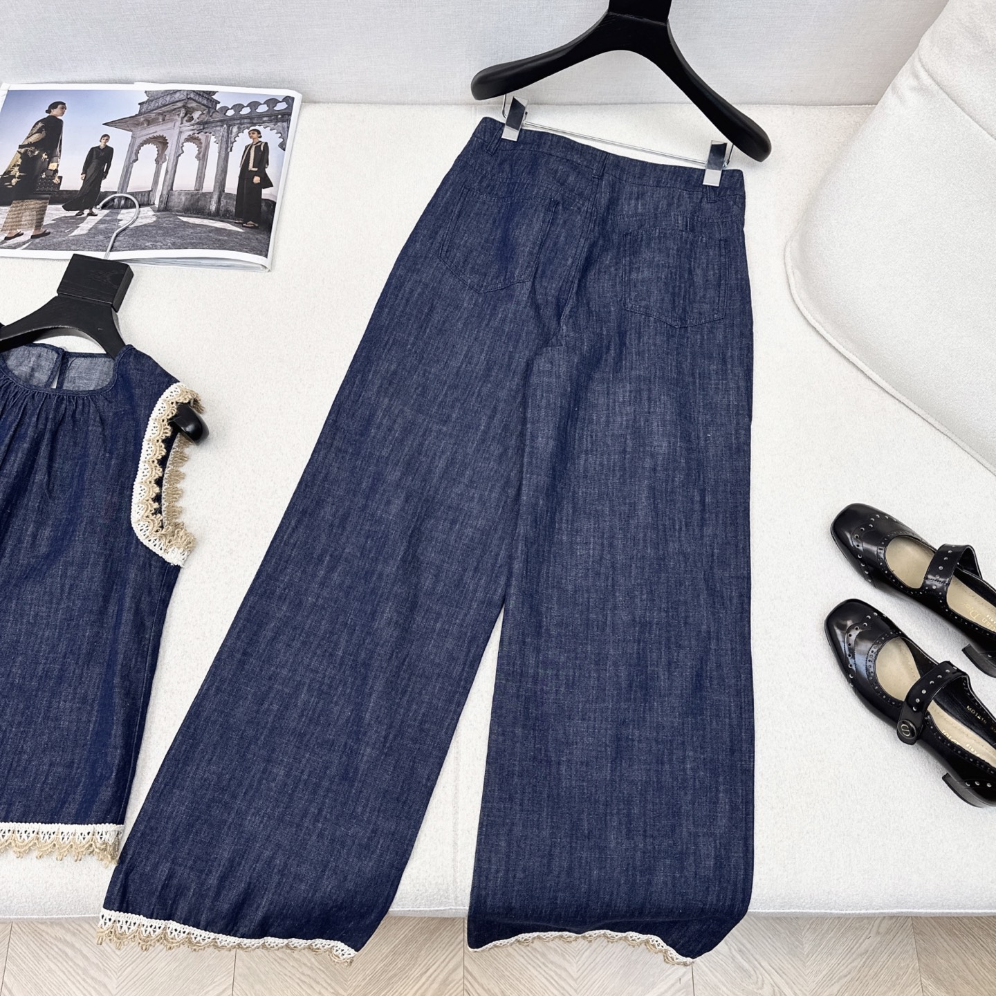 特价🉐️❗️现货齐码❗️不退不换❗️独家首发 LP Ss———春夏最新款度假南法风牛仔套装🩵无袖背心+直