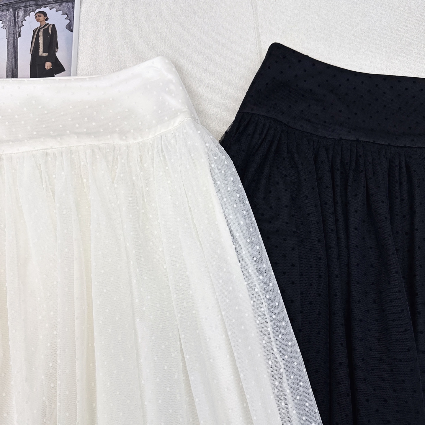 Elegant Polka Dot Mesh Pleated Skirt - Timeless Style, Versatile Fashion 4 i1749096847756 2514 0 2
