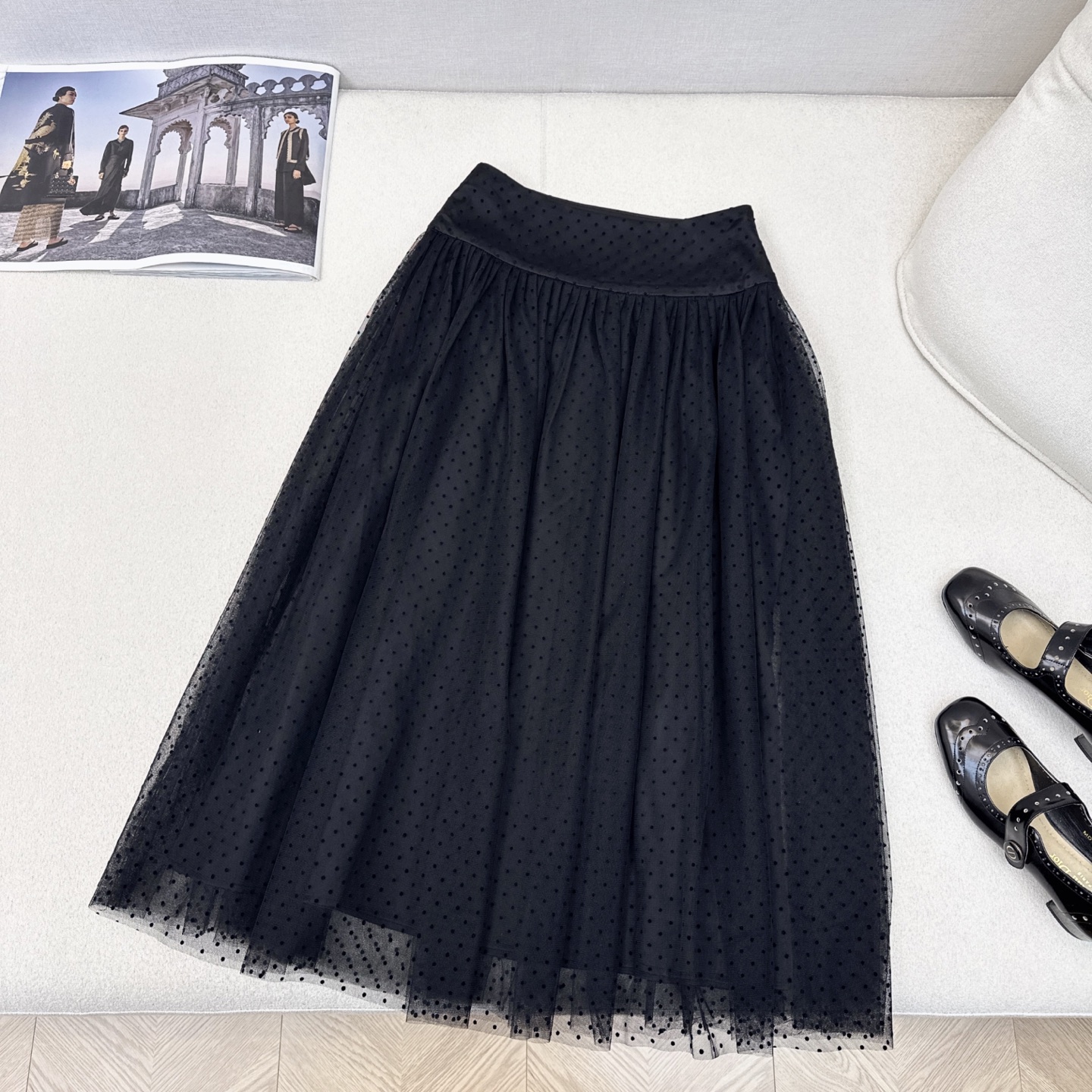 Elegant Polka Dot Mesh Pleated Skirt - Timeless Style, Versatile Fashion 7 i1749096849769 9923 0 5