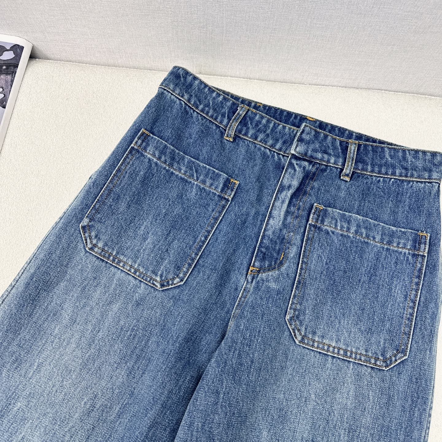 穿出长腿效果 CD 25Ss————春夏最新款做旧洗水阔腿牛仔裤 🩵直筒阔腿高腰的裤型 可以将双腿比例感