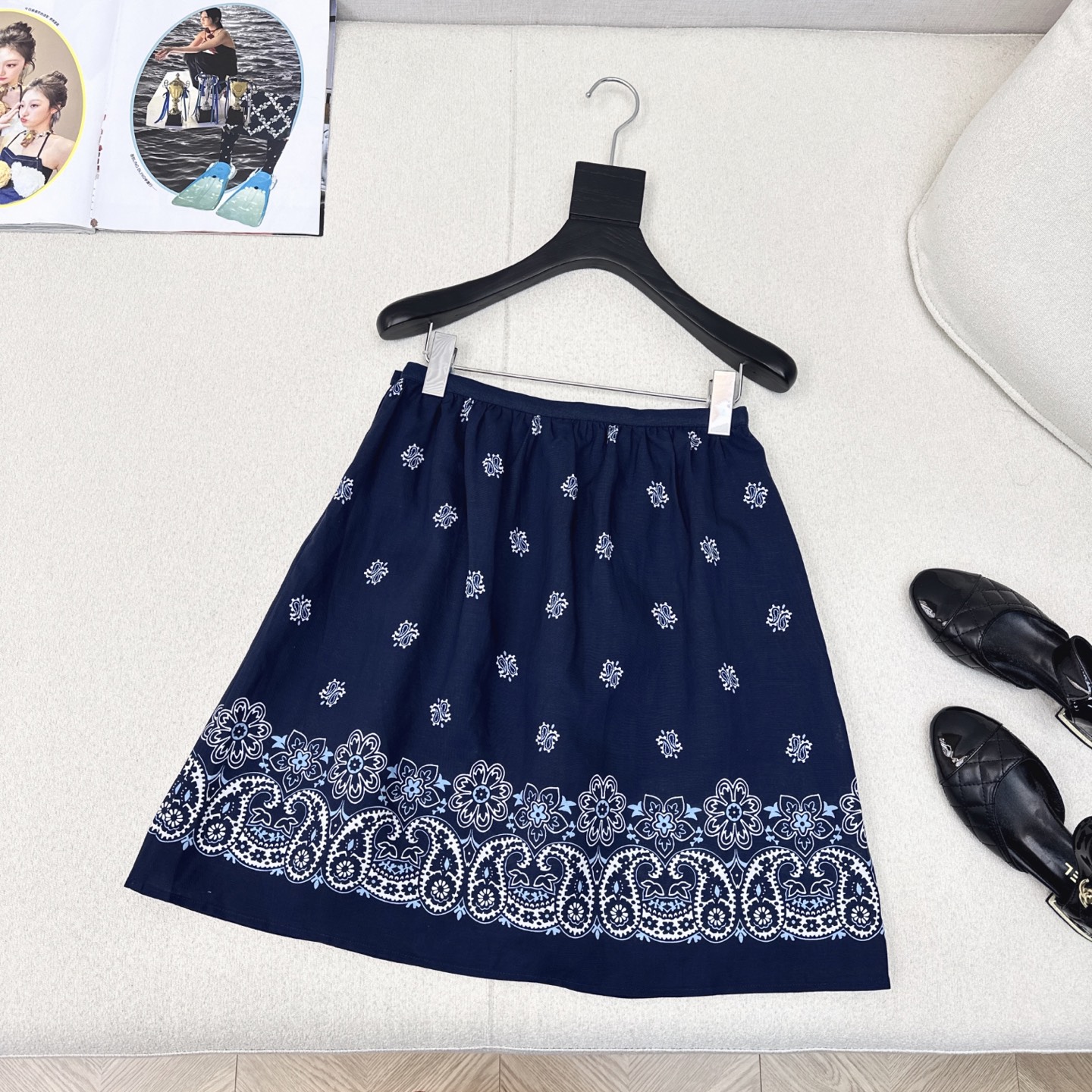 特价🉐️❗️现货齐码❗️不退不换❗️复古波西米亚 Miu 25Ss————春夏最新款复古腰果花印花套装🖤