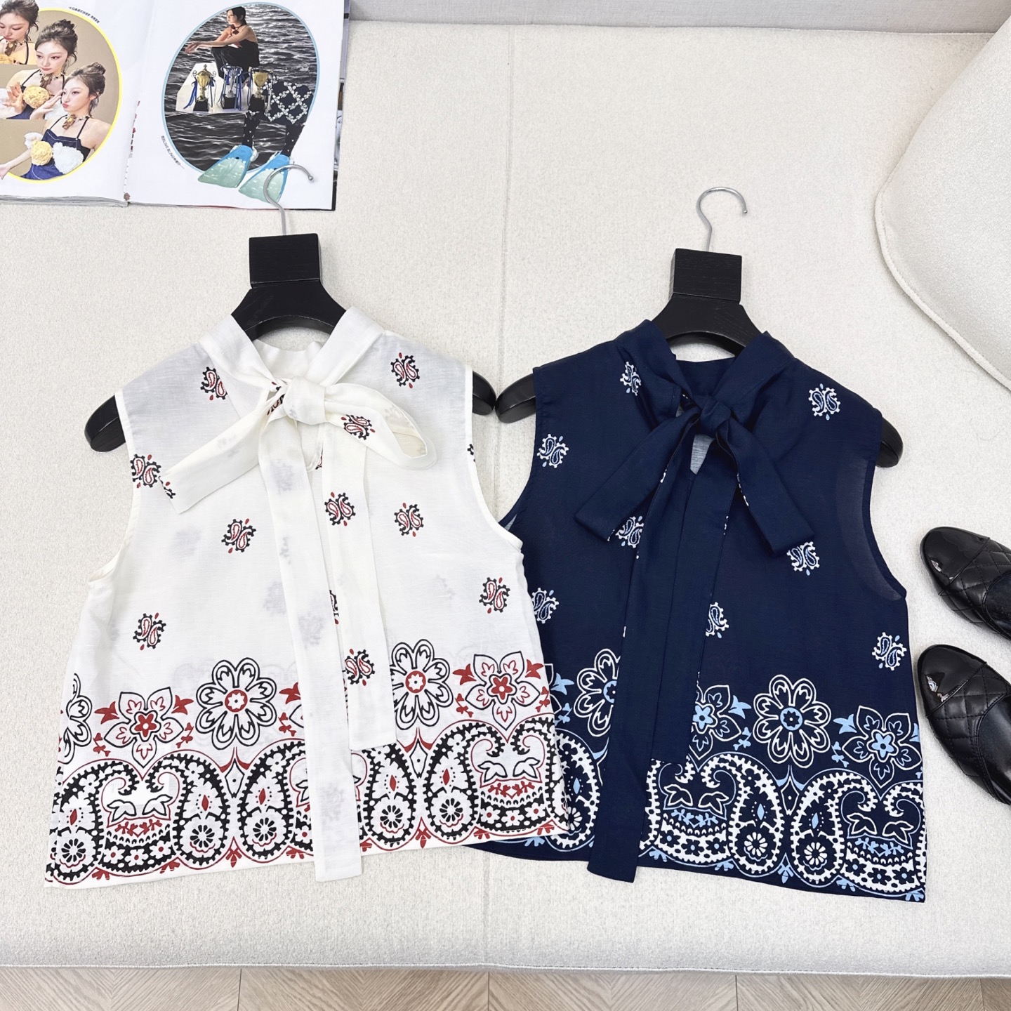 特价🉐️一套❗️现货齐码❗️不退不换❗️复古波西米亚 Miu 25Ss————春夏最新款复古腰果花印花套