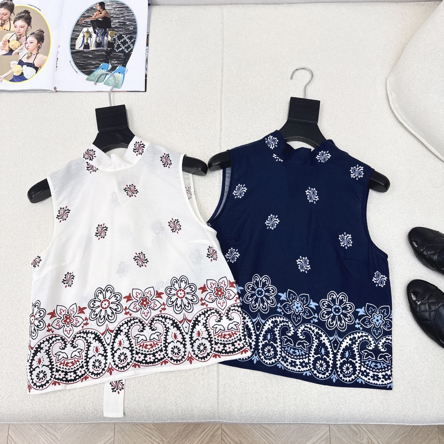 特价🉐️一套❗️现货齐码❗️不退不换❗️复古波西米亚 Miu 25Ss————春夏最新款复古腰果花印花套