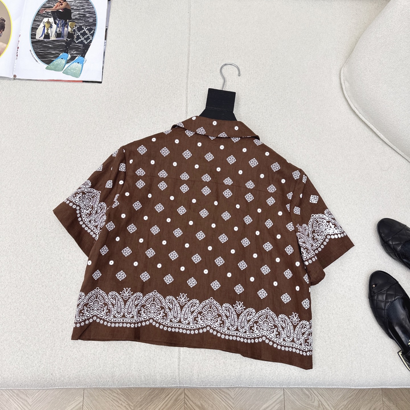 特价🉐️❗️现货齐码❗️不退不换❗️复古波西米亚 Miu 25Ss————春夏最新款复古腰果花印花套装🖤