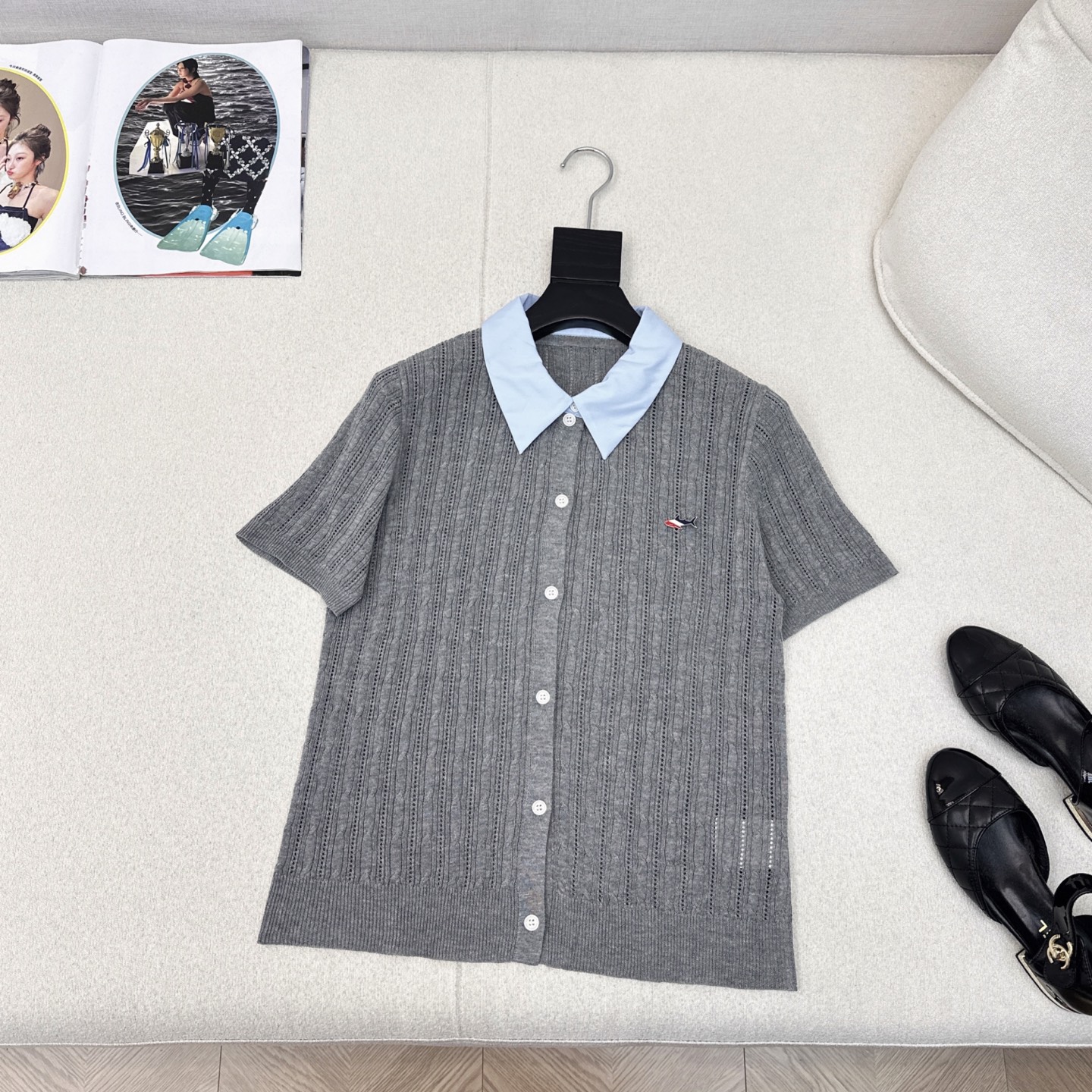 Stylish Two-Piece Knitted Short Sleeve Top - Fresh & Youthful Design 7 i1749958785318 9300 0 5