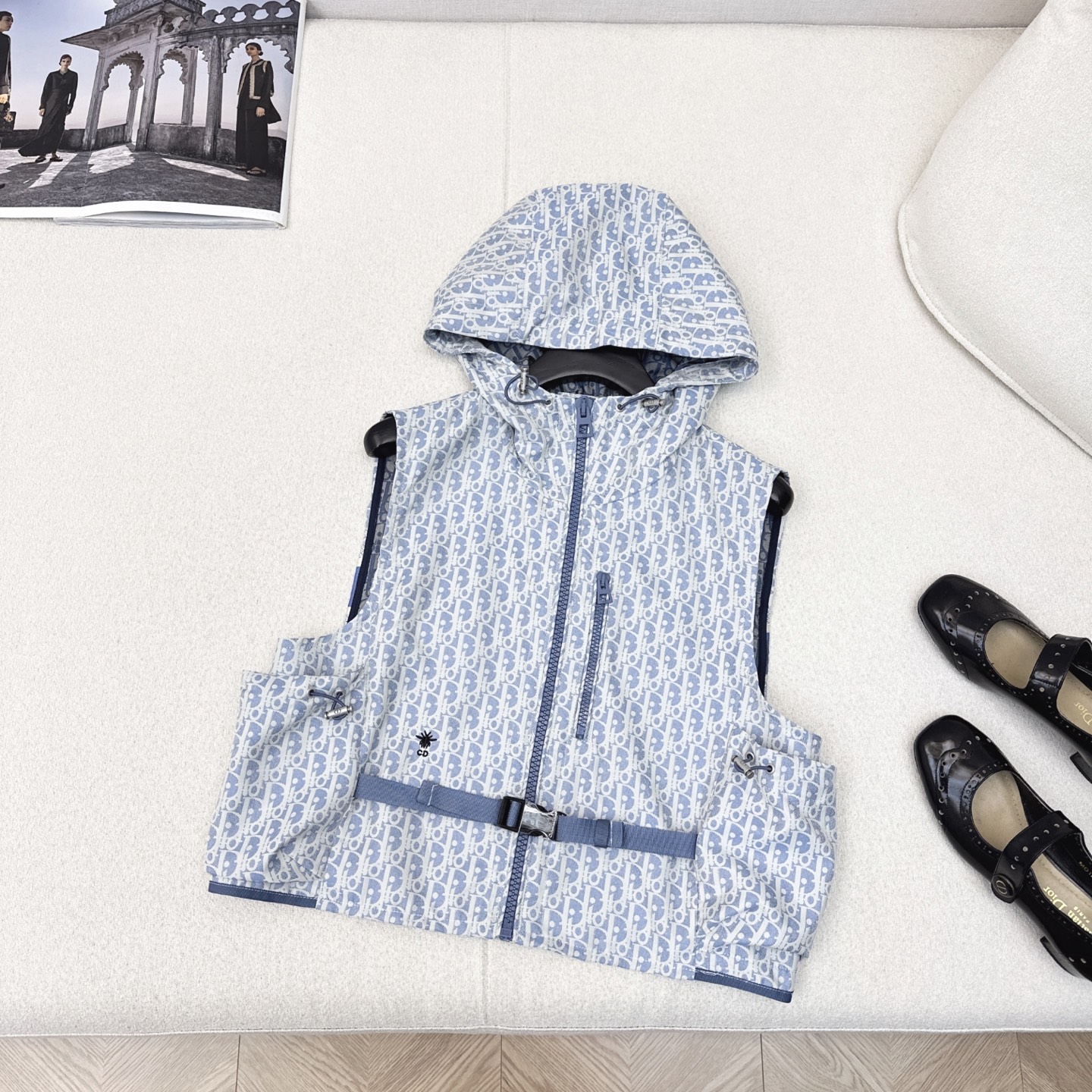 Blue-and-White Classic Coat with Bouquets: MissD’s Latest Spring Style