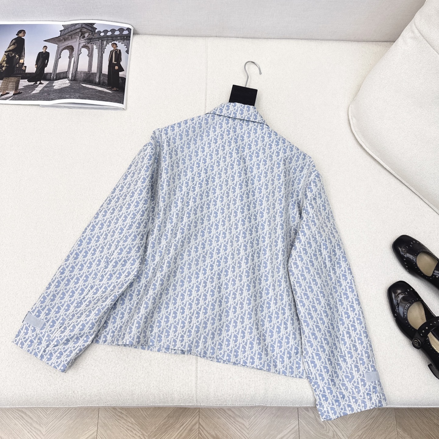 CD 25Ss————春夏最新款MissD 蓝白系列经典老花翻领夹克外套🩵进口科技塔夫绸 Oblique