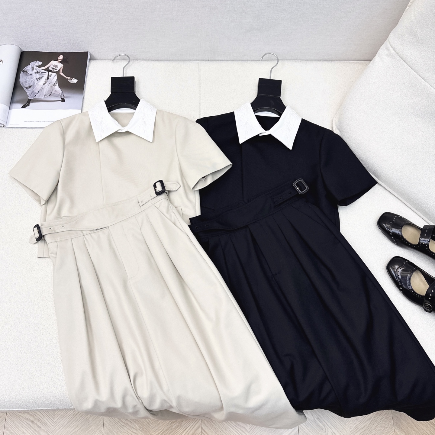 Two-Piece Contrast Lapel Top and High-Waisted Skirt Set - Elegant & Chic 2 i1750392048671 227 0 0