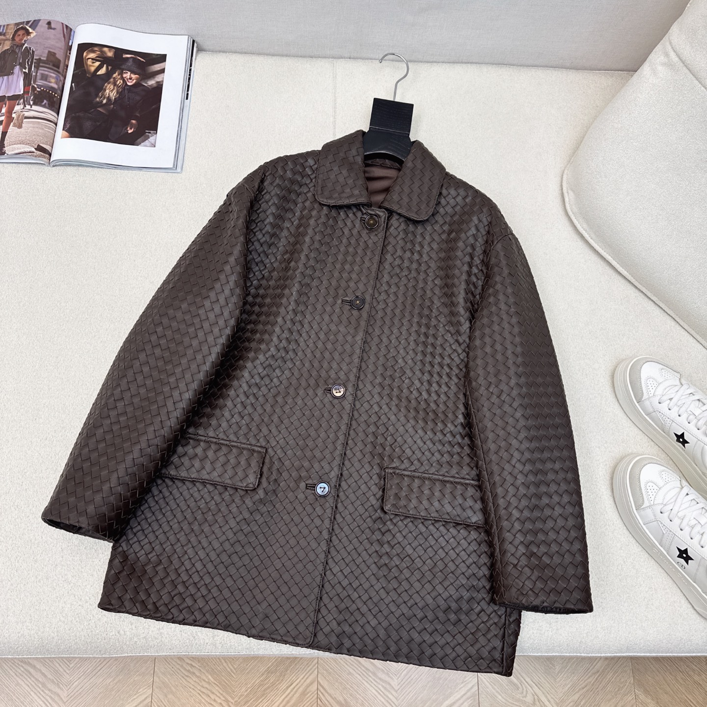 Bottega Veneta Leather Jacket - Woven Lambskin, Retro Modern Style 5 i1750477448507 159 0 3