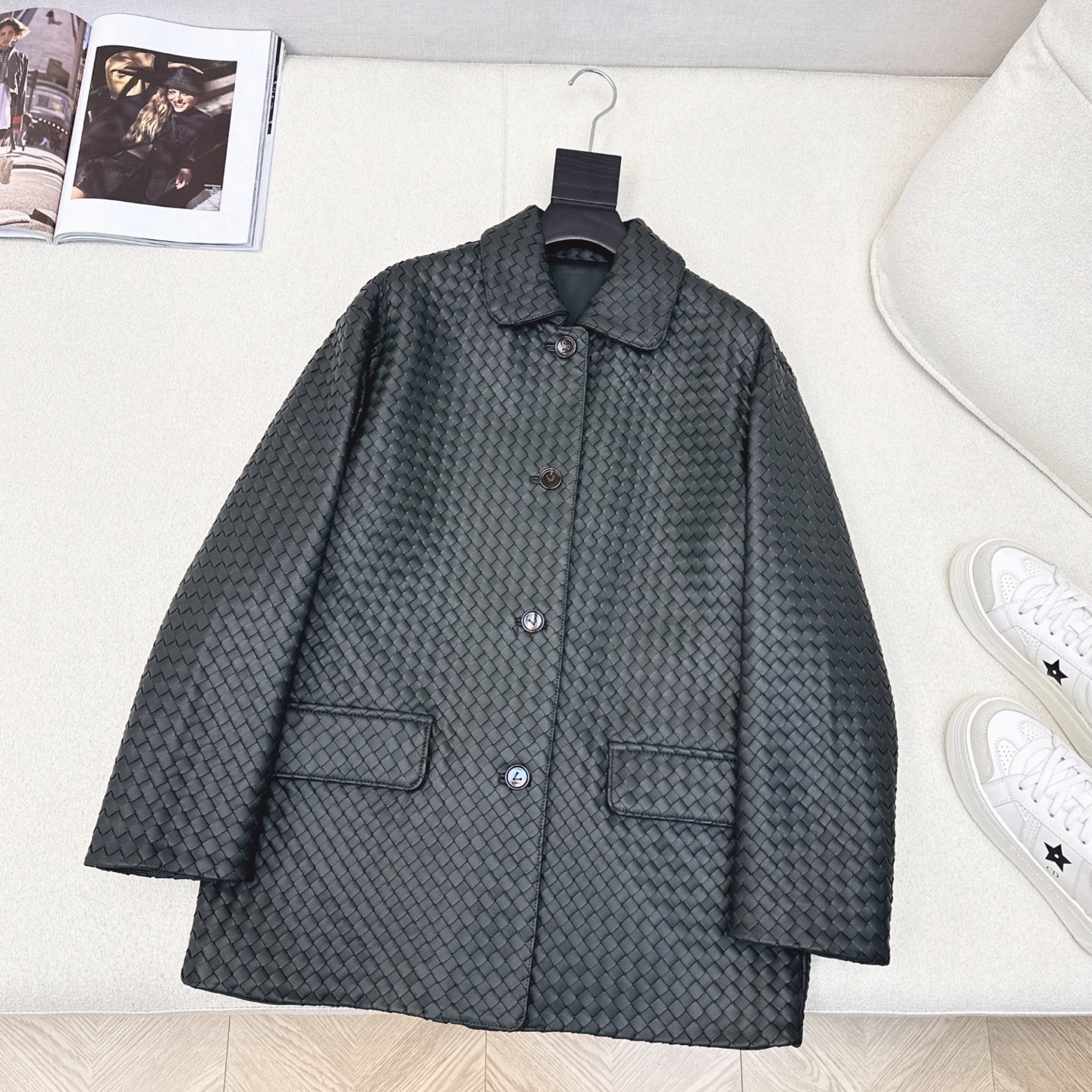 Bottega Veneta Leather Jacket - Woven Lambskin, Retro Modern Style 4 i1750477448507 71 0 2