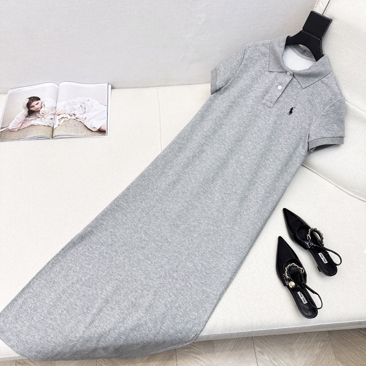 特价🉐️❗️现货齐码❗️不退不换❗️走秀同款 RL 25Ss————春夏最新款经典刺绣翻领Polo连衣裙