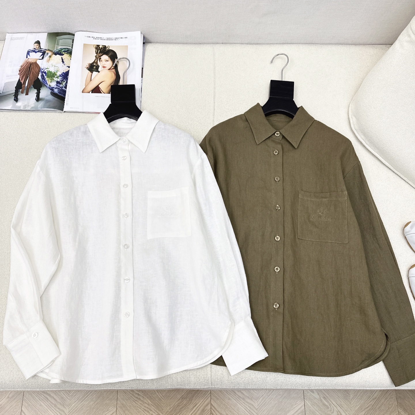 特价🉐️❗️绿色SML❗️不退不换❗️老钱风高阶通勤 实穿性超高 LP Ss————春夏最新棉麻一系列 