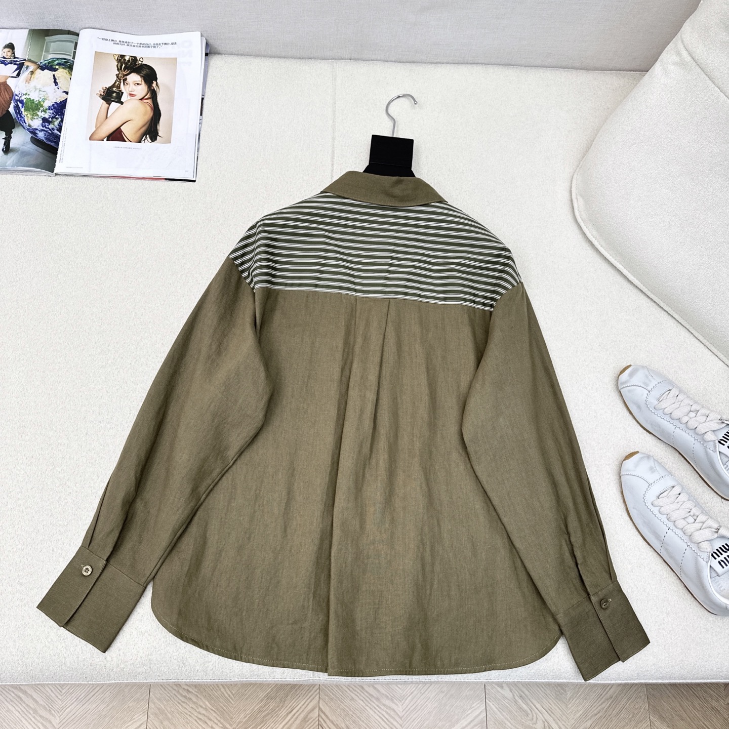 特价🉐️❗️绿色SML❗️不退不换❗️老钱风高阶通勤 实穿性超高 LP Ss————春夏最新棉麻一系列 