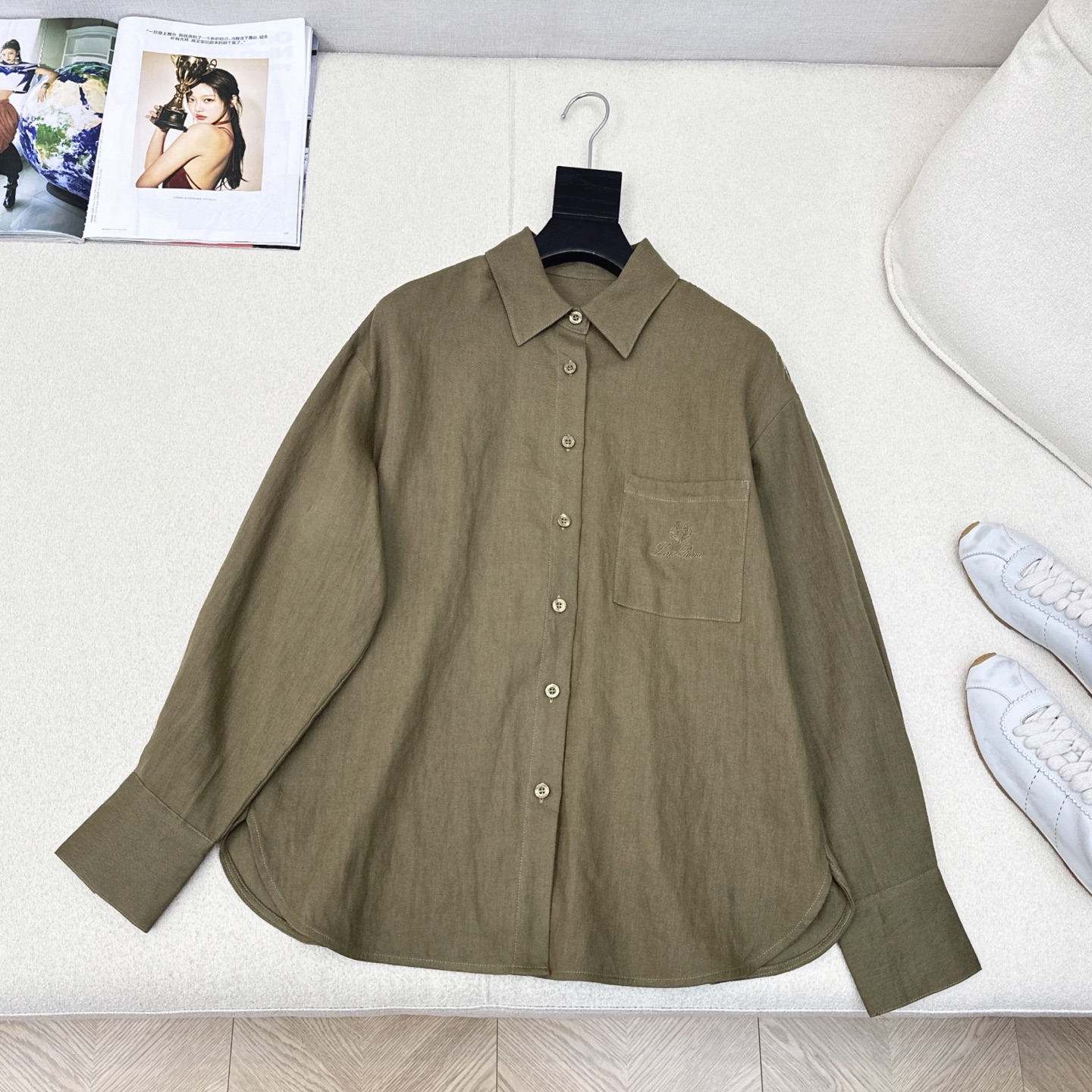 特价🉐️❗️绿色SML❗️不退不换❗️老钱风高阶通勤 实穿性超高 LP Ss————春夏最新棉麻一系列 