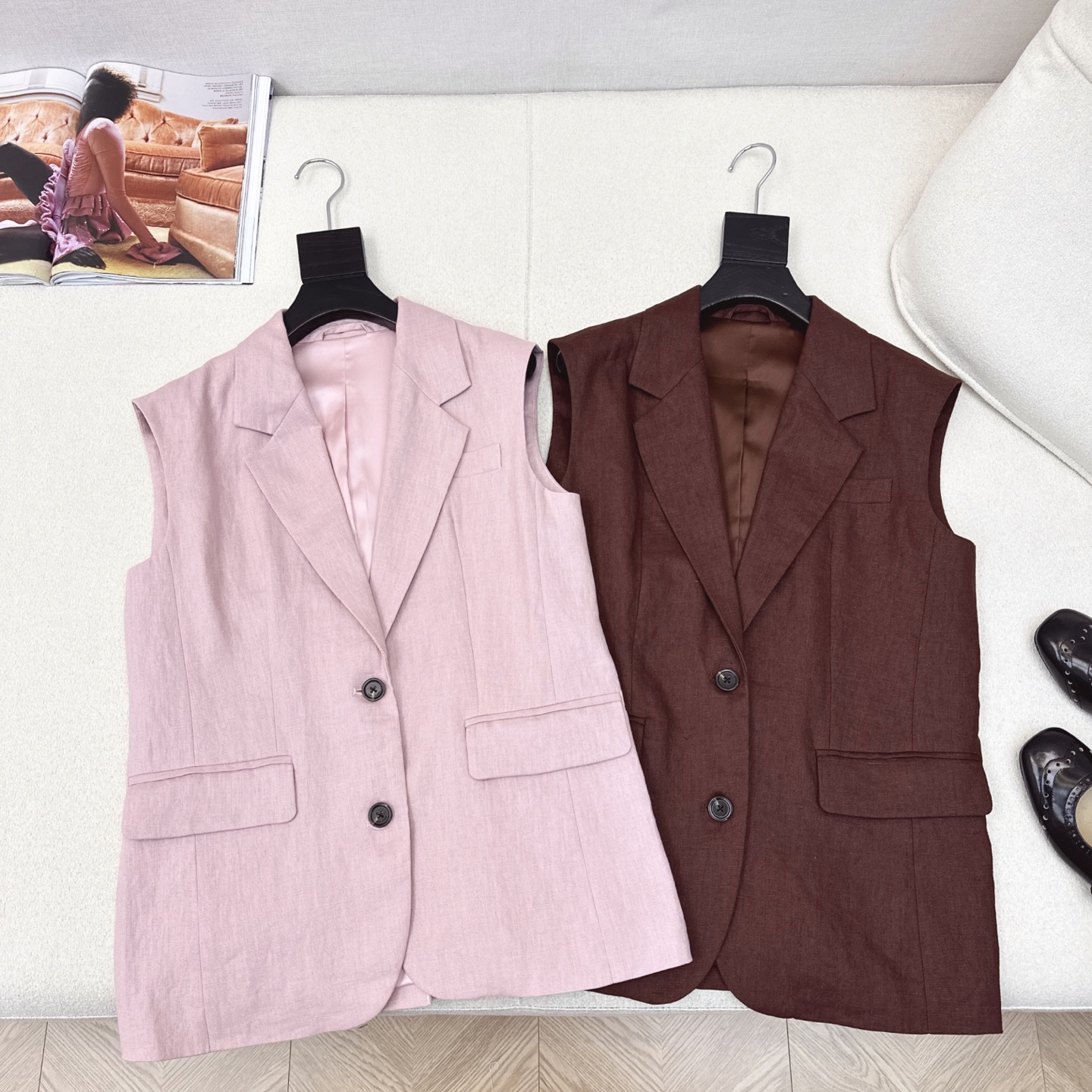 特价🉐️❗️现货齐码❗️不退不换❗️LP Ss————早秋最新款单排扣亚麻西装马甲🤎极简休闲老钱风 微收