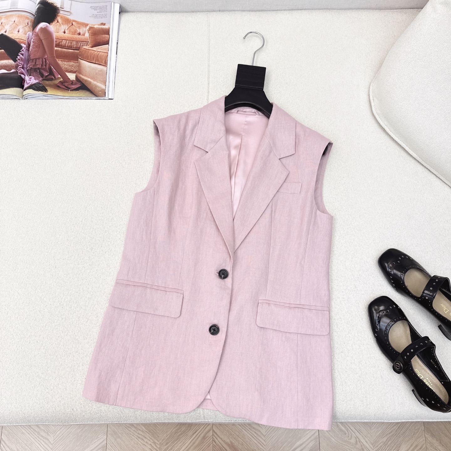 特价🉐️❗️现货齐码❗️不退不换❗️LP Ss————早秋最新款单排扣亚麻西装马甲🤎极简休闲老钱风 微收