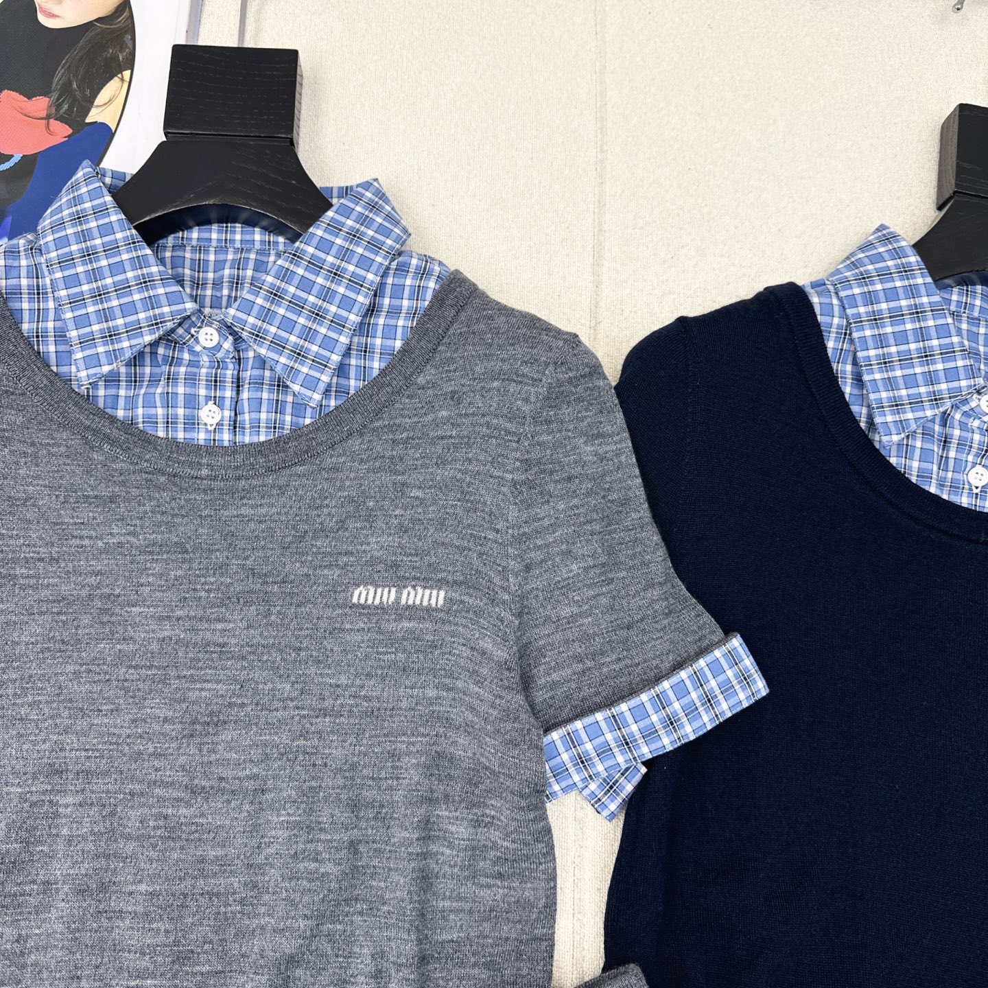 特价🉐️一套❗️现货齐码❗️不退不换❗️独家款 Miu 25Ss————早秋最新款减龄针织套装🩵减龄假两