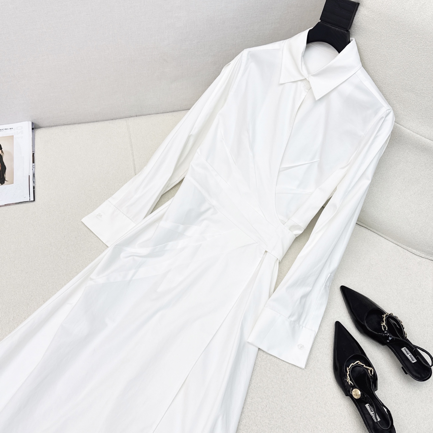 特价🉐️❗️现货齐码❗️不退不换❗️时髦实穿 Max 25Ss————早秋最新款高级极简风褶皱长款连衣裙