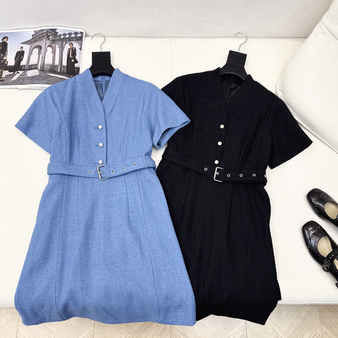 Elegant Pearl Button Little Black Dress, Classic Fit, Autumn Collection 2 i1752380137376 1695 0 0