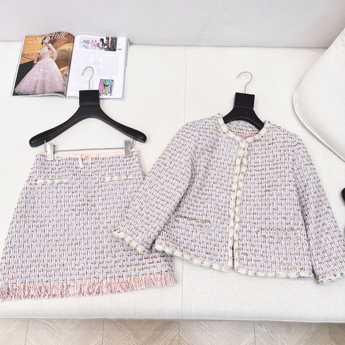 Elegant Tweed Set: VLTN Inspired Women's Two-Piece Outfit 2 i1752380257986 3870 0 0