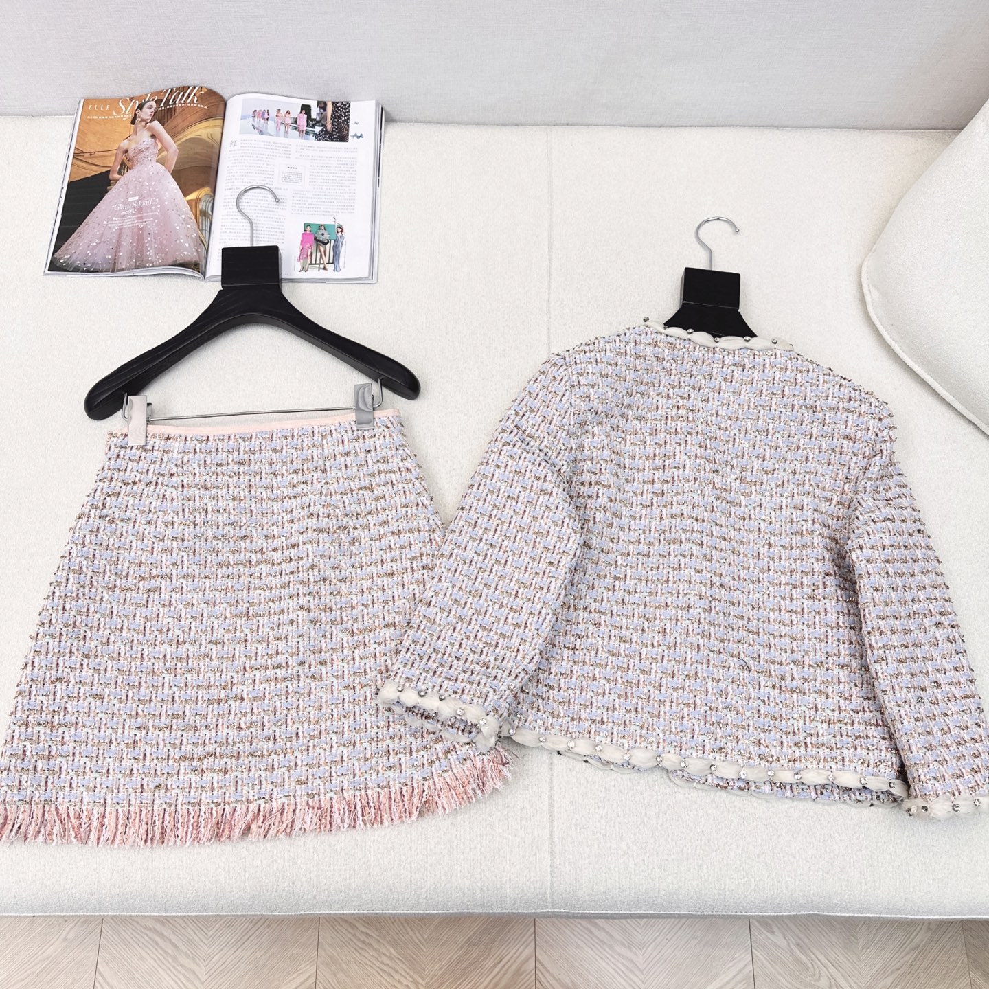 Elegant Tweed Set: VLTN Inspired Women's Two-Piece Outfit 9 i1752380258000 7133 0 7