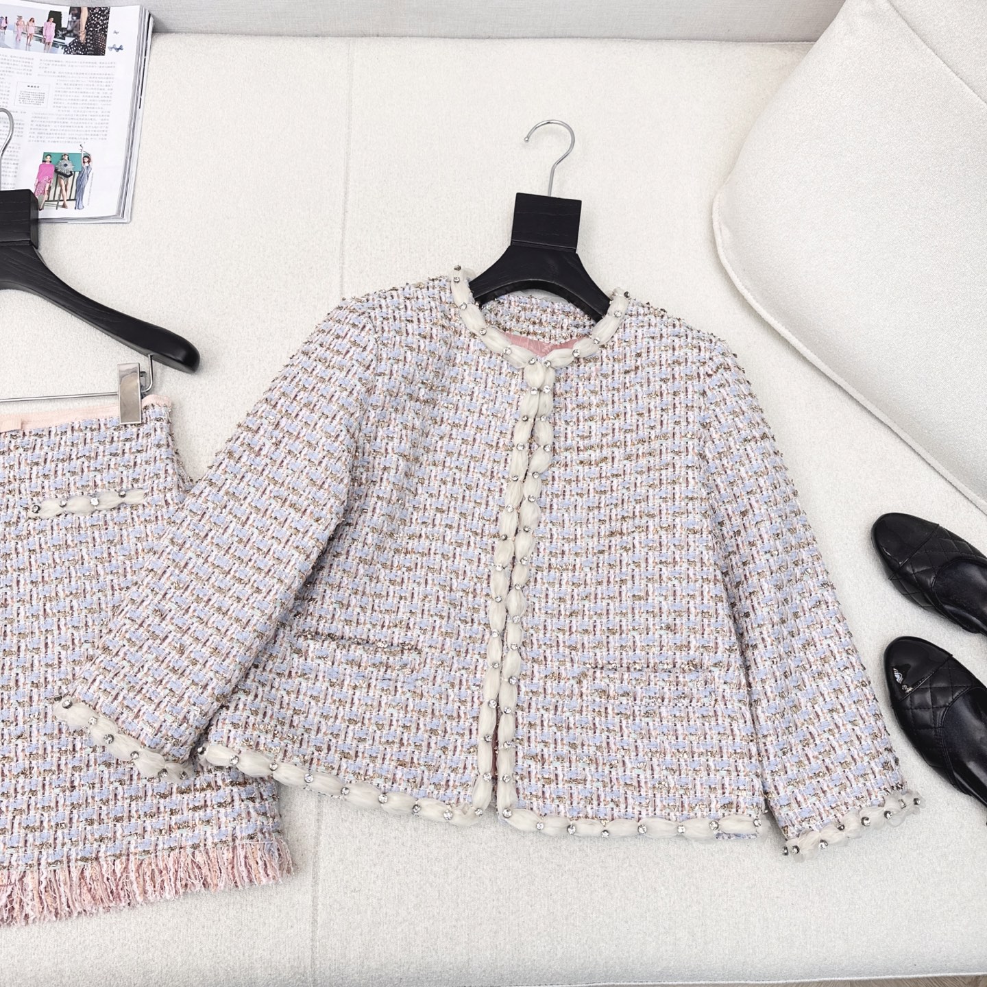 Elegant Tweed Set: VLTN Inspired Women's Two-Piece Outfit 3 i1752380260032 3699 0 1