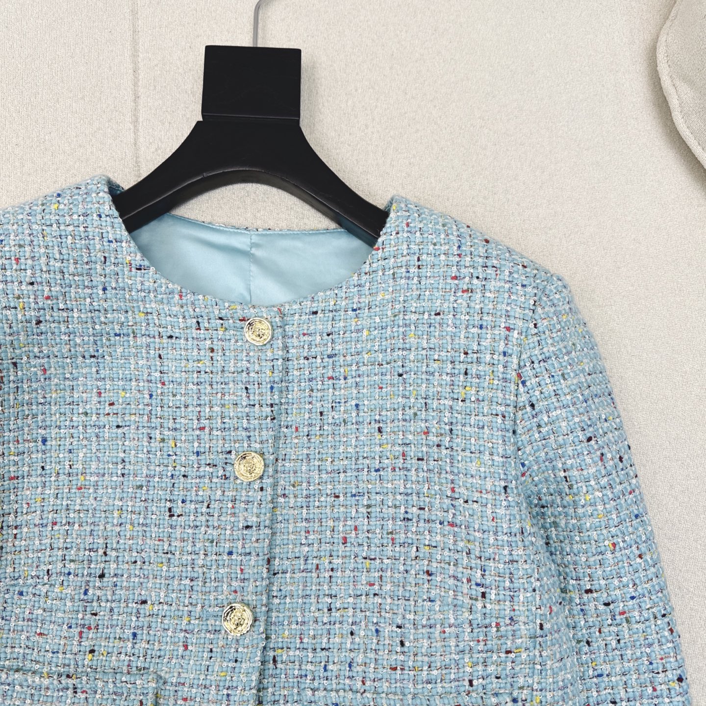 气质covo女孩 C家 25Ss———秋冬最新款编织小短款外套🩵yb开发的编织面料 复古大气下午茶约会首